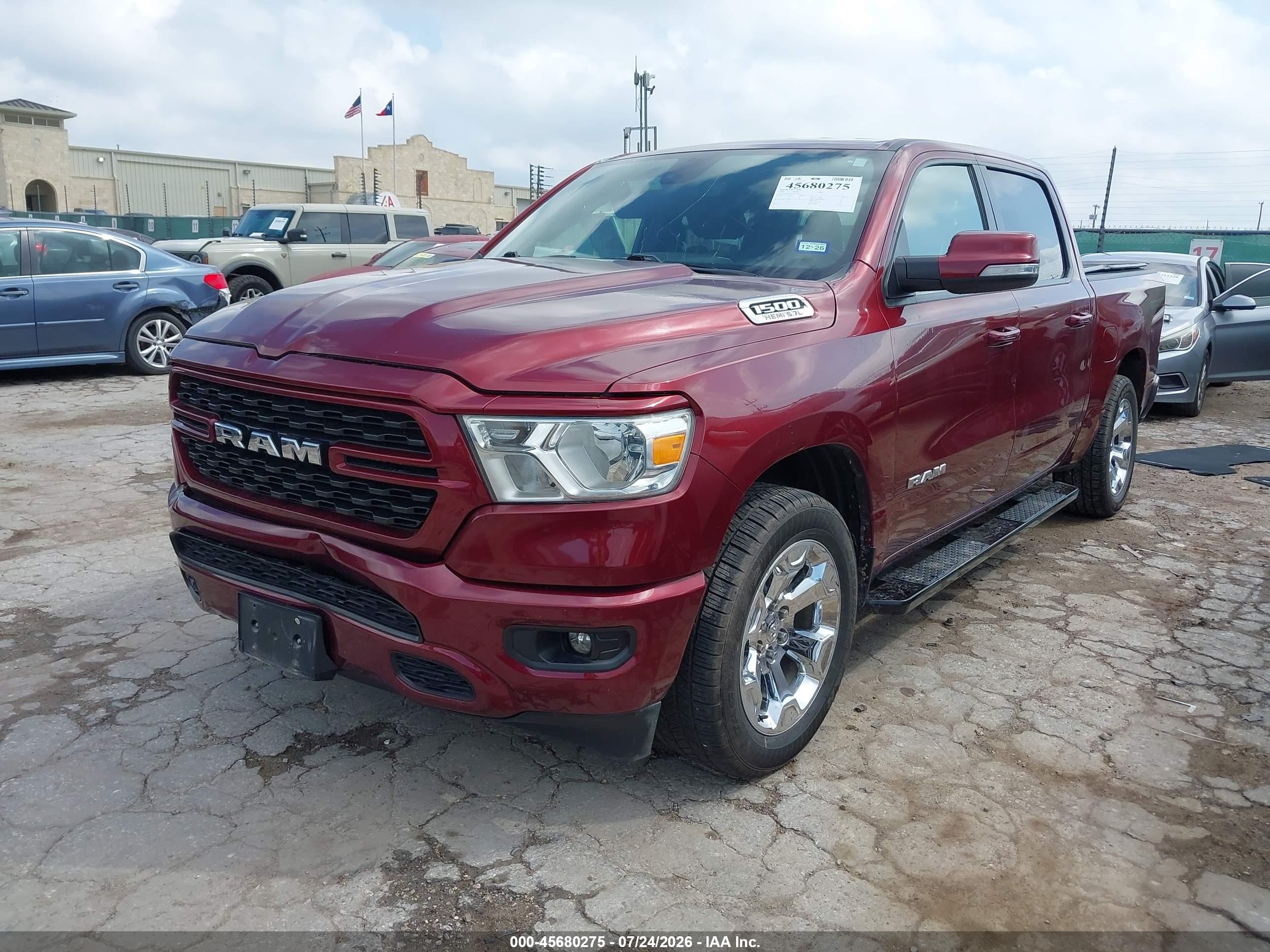 2022 Ram 1500 VIN 1C6RREFT7NN152421 IAAI salvage auction — Side, Salvage (Texas), sold $10,400 on 2026-09-19 (photo 2)