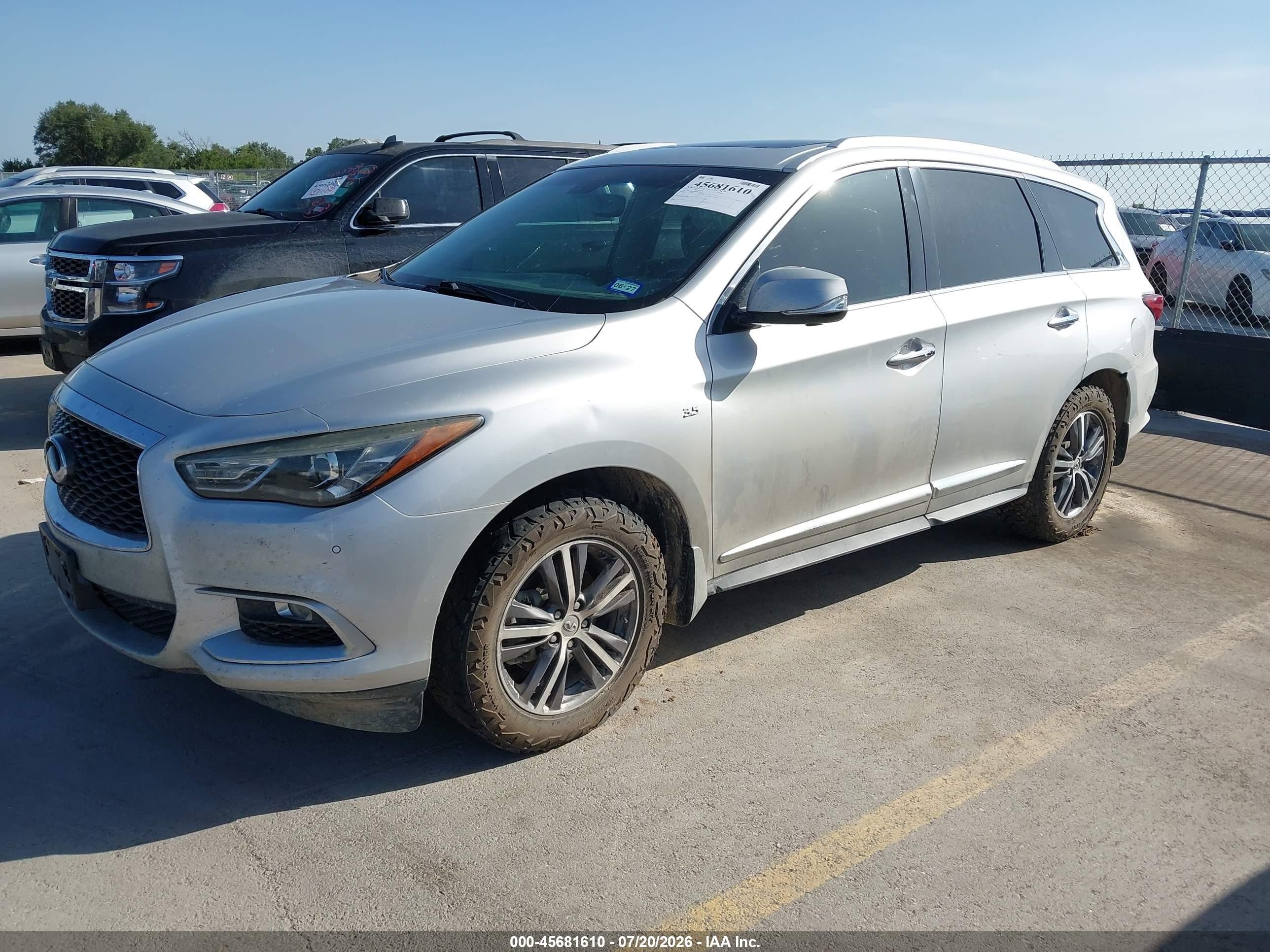 2016 Infiniti Qx60 VIN 5N1AL0MN0GC515103 IAAI salvage auction — Normal Wear, Clear (Texas), sold $875 on 2026-09-03 (photo 2)