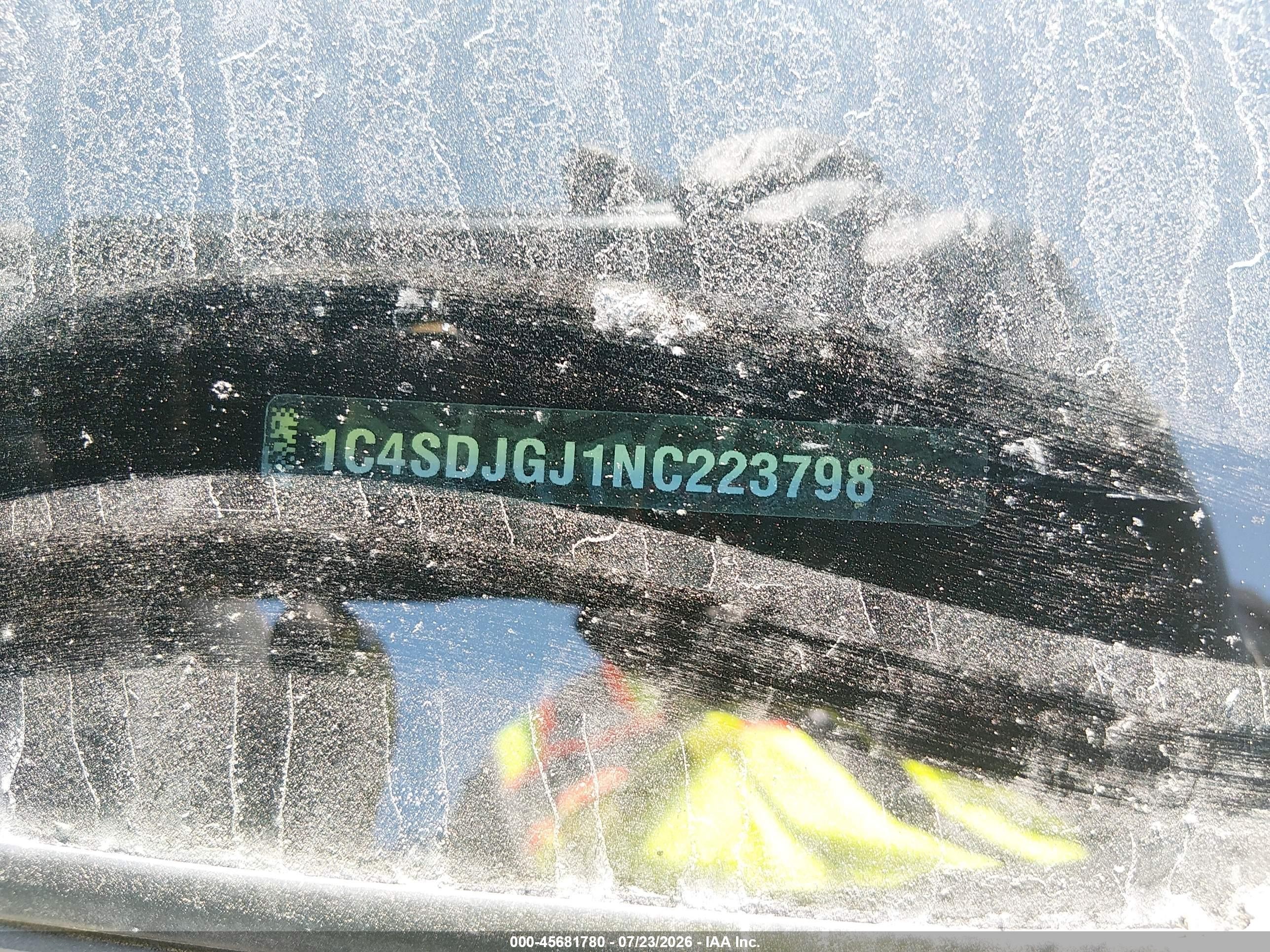 2022 Dodge Durango VIN 1C4SDJGJ1NC223798 IAAI salvage auction — Theft, Salvage (Illinois), sold $24,500 on 2026-08-22 (photo 9)