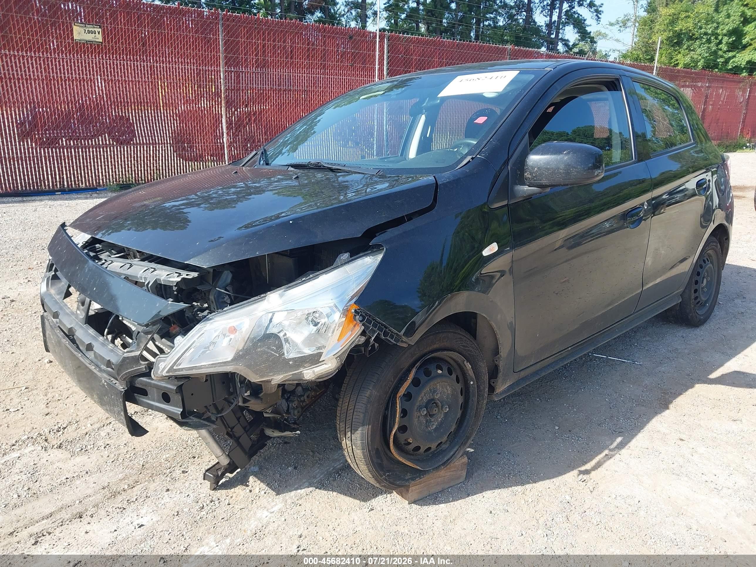 2021 Mitsubishi Mirage VIN ML32AUHJ3MH012003 IAAI salvage auction — Front End, Salvage (Texas), sold $650 on 2026-09-19 (photo 2)