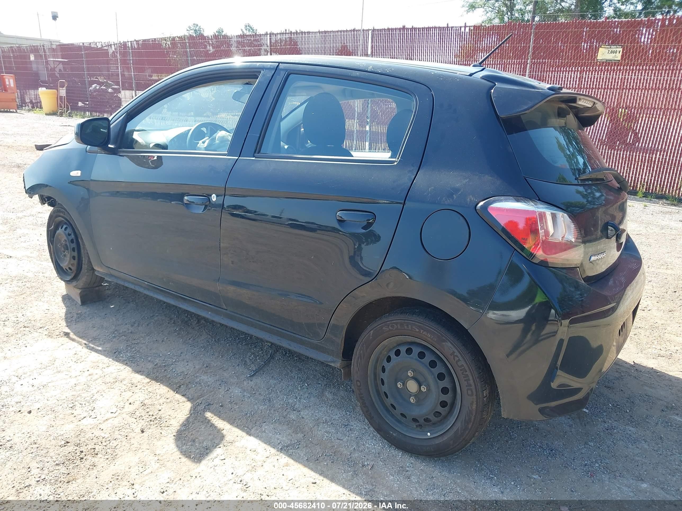 2021 Mitsubishi Mirage VIN ML32AUHJ3MH012003 IAAI salvage auction — Front End, Salvage (Texas), sold $650 on 2026-09-19 (photo 3)