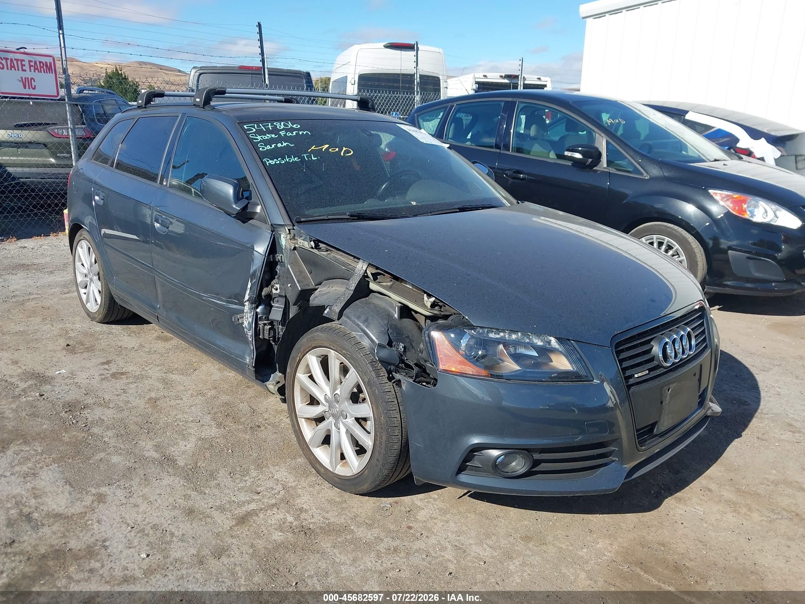 2013 Audi A3 VIN WAUMFAFM9DA026304 IAAI salvage auction — Unknown, Salvage (California), sold $2,850 on 2026-09-25 (photo 1)