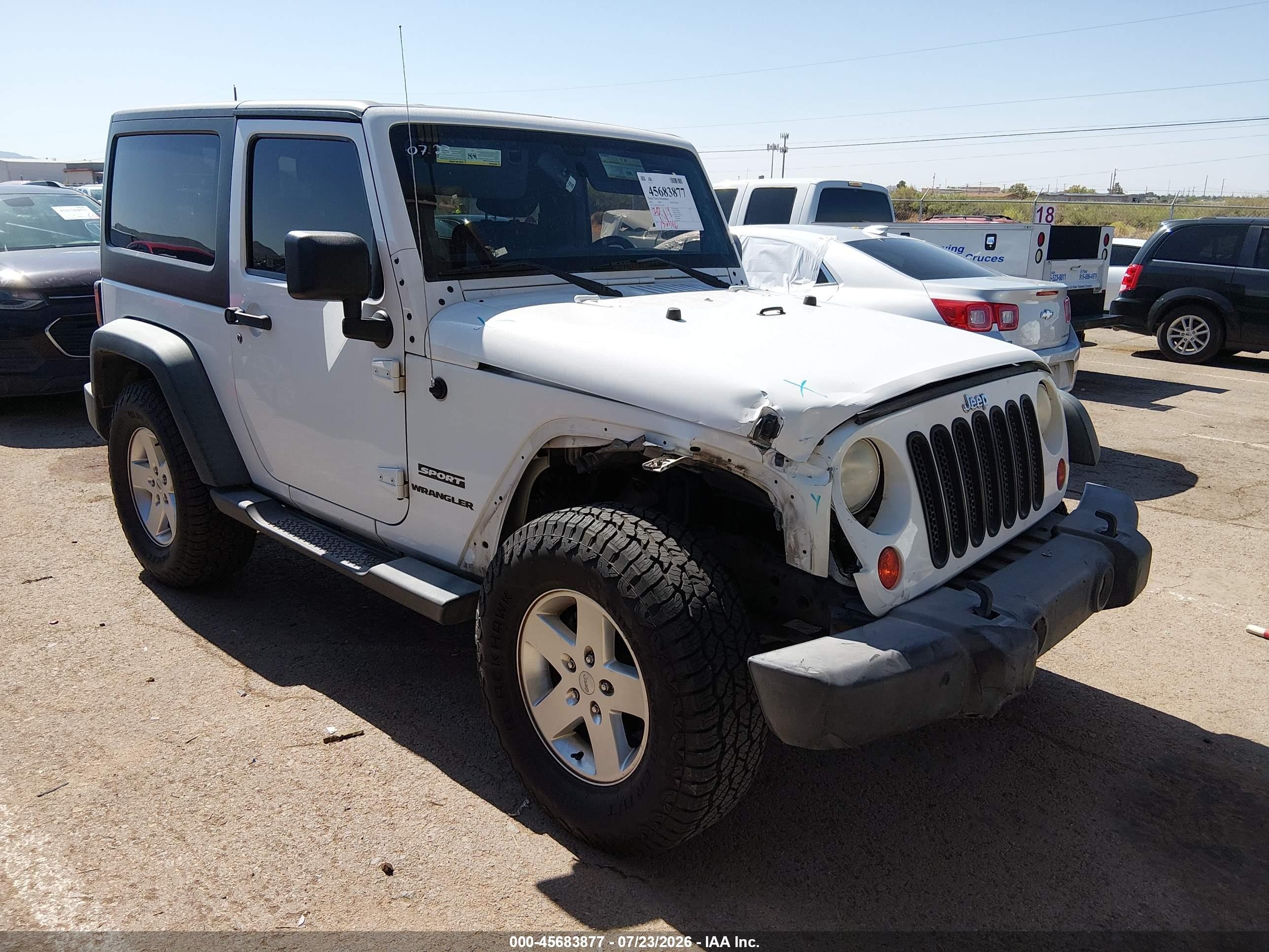 2012 Jeep Wrangler / VIN 1C4AJWAG1CL235025 IAAI salvage auction — Unknown, Original (Texas), sold $5,125 on 2026-09-14 (photo 1)