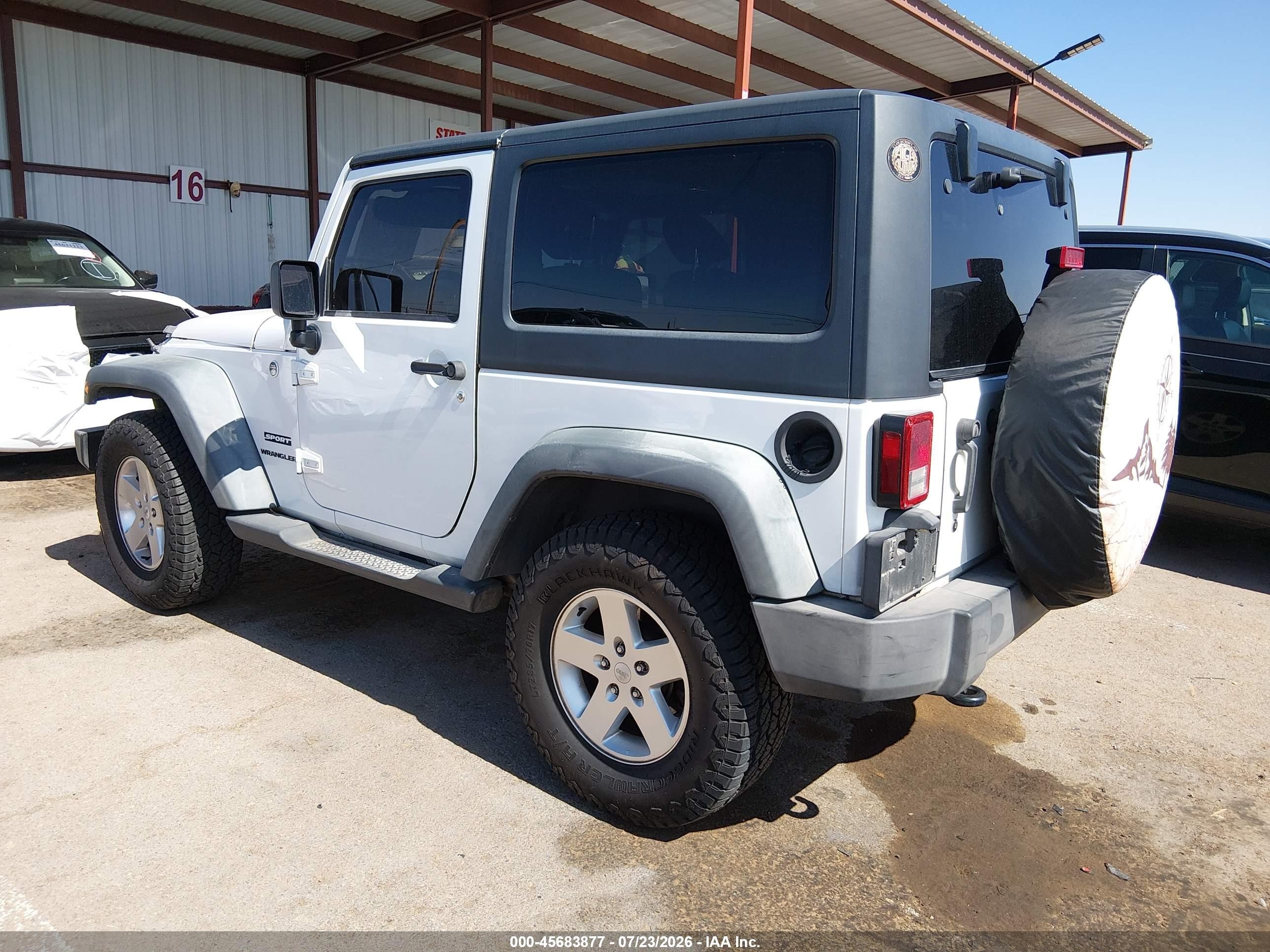 2012 Jeep Wrangler / VIN 1C4AJWAG1CL235025 IAAI salvage auction — Unknown, Original (Texas), sold $5,125 on 2026-09-14 (photo 3)
