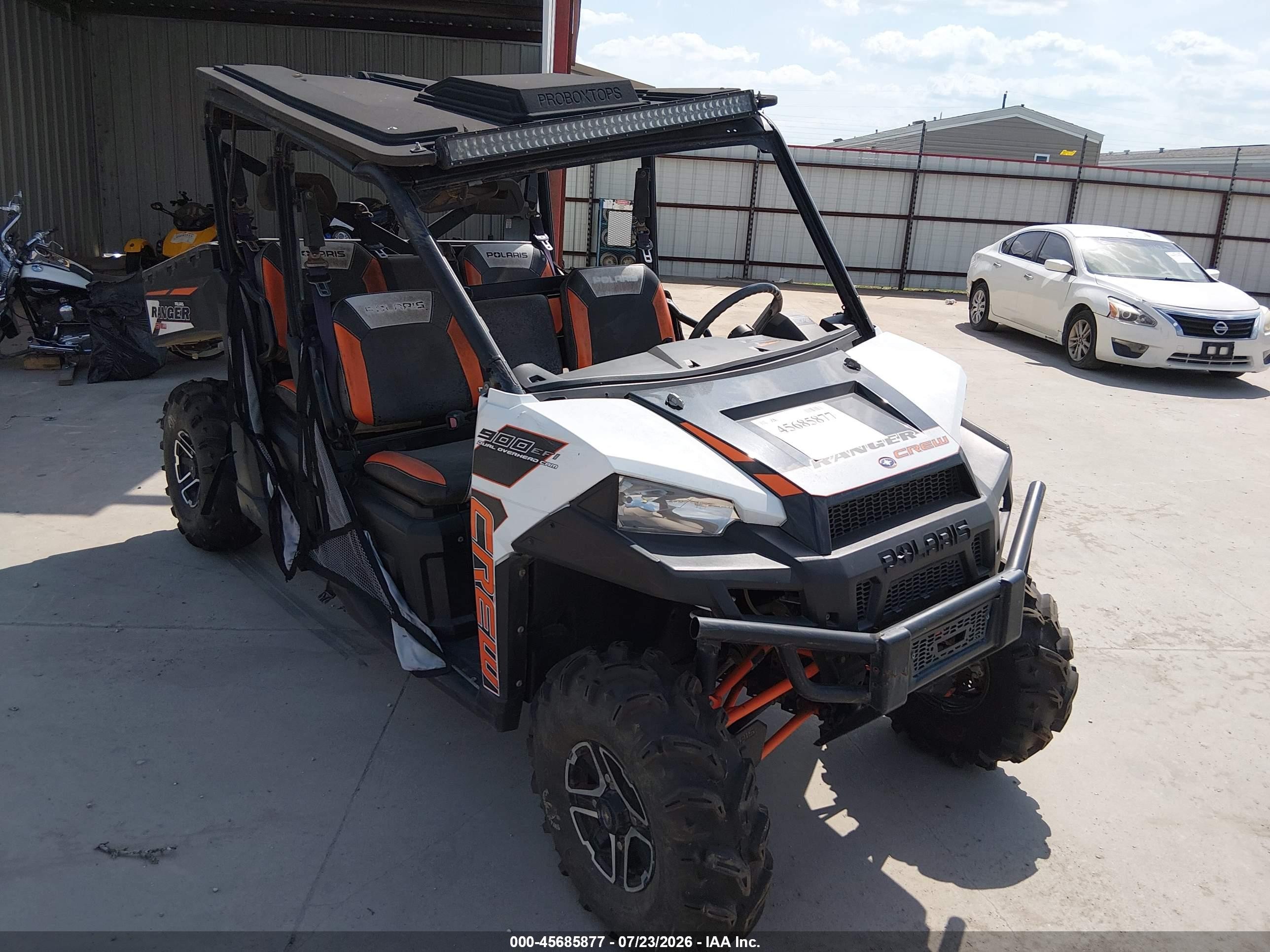 2015 Polaris Ranger VIN 3NSRUZ879FG497781 IAAI salvage auction — Unknown, Salvage (Texas), sold $2,400 on 2026-09-10 (photo 1)