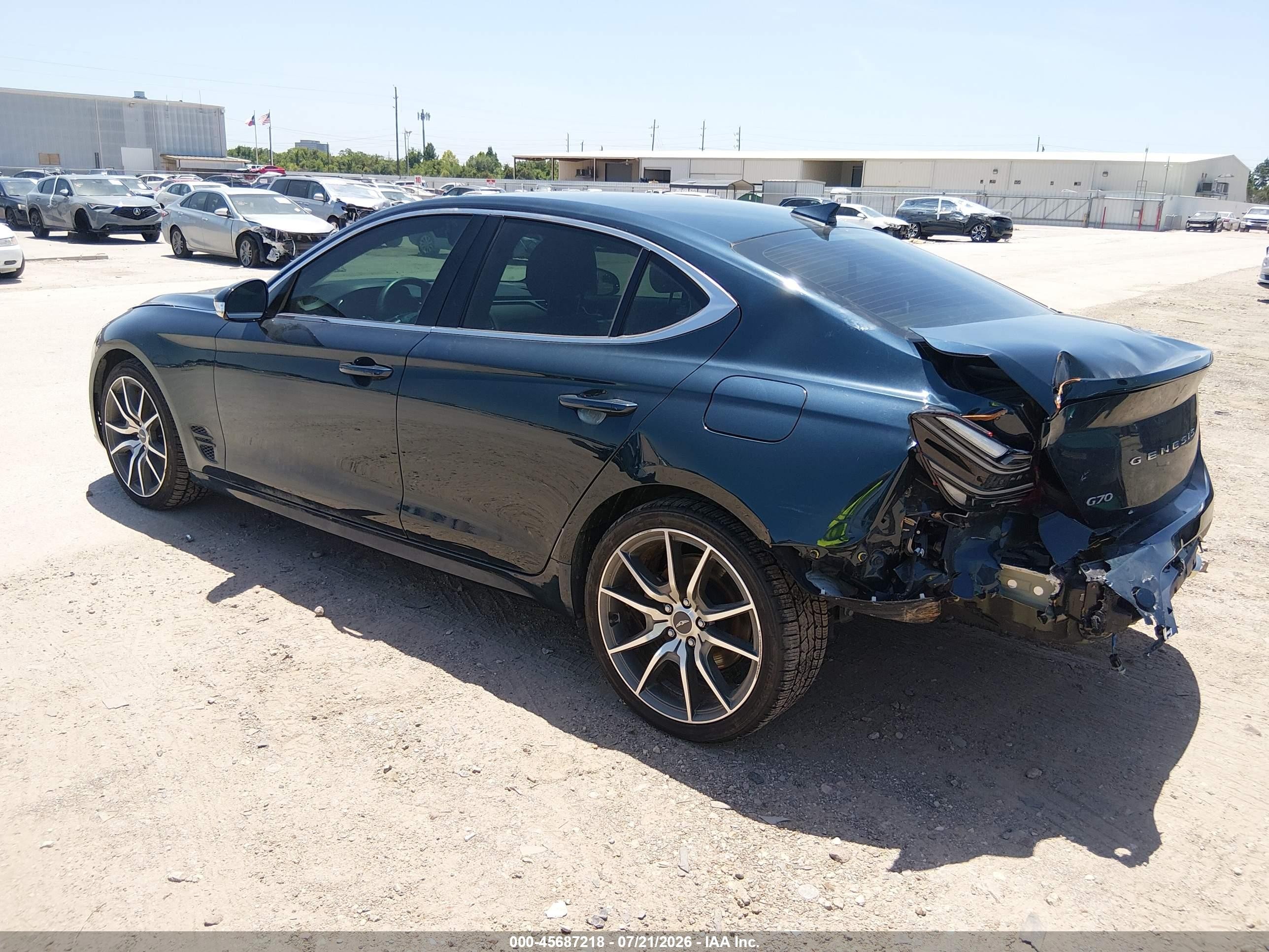 2023 Genesis G70 VIN KMTG34TA3PU124298 IAAI salvage auction — Rear End, Original (Texas), sold $8,800 on 2026-09-19 (photo 3)