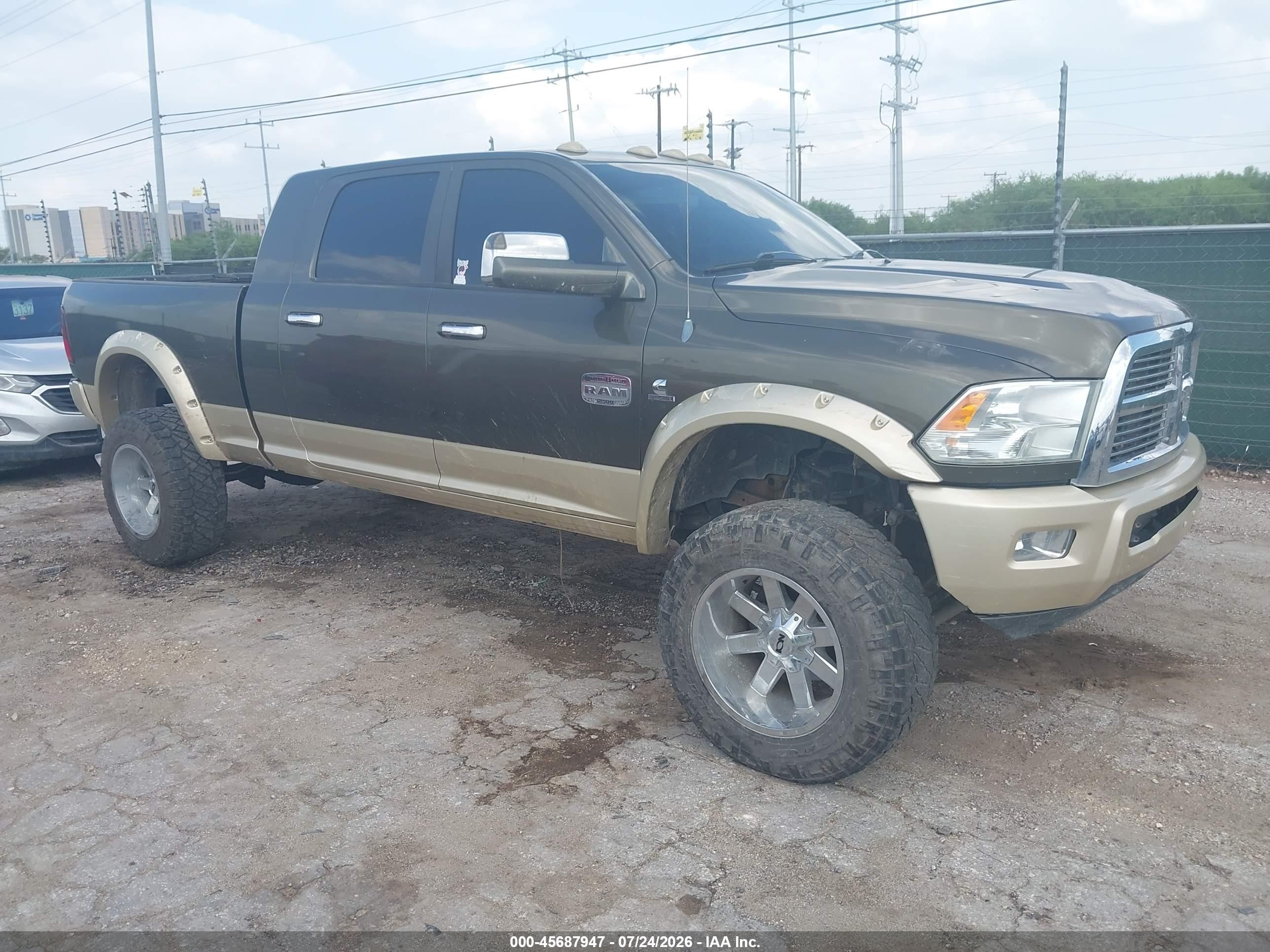 2012 Ram 2500 VIN 3C6UD5PL1CG132694 IAAI salvage auction — Undercarriage, Original (Texas), sold $12,100 on 2026-09-24 (photo 1)