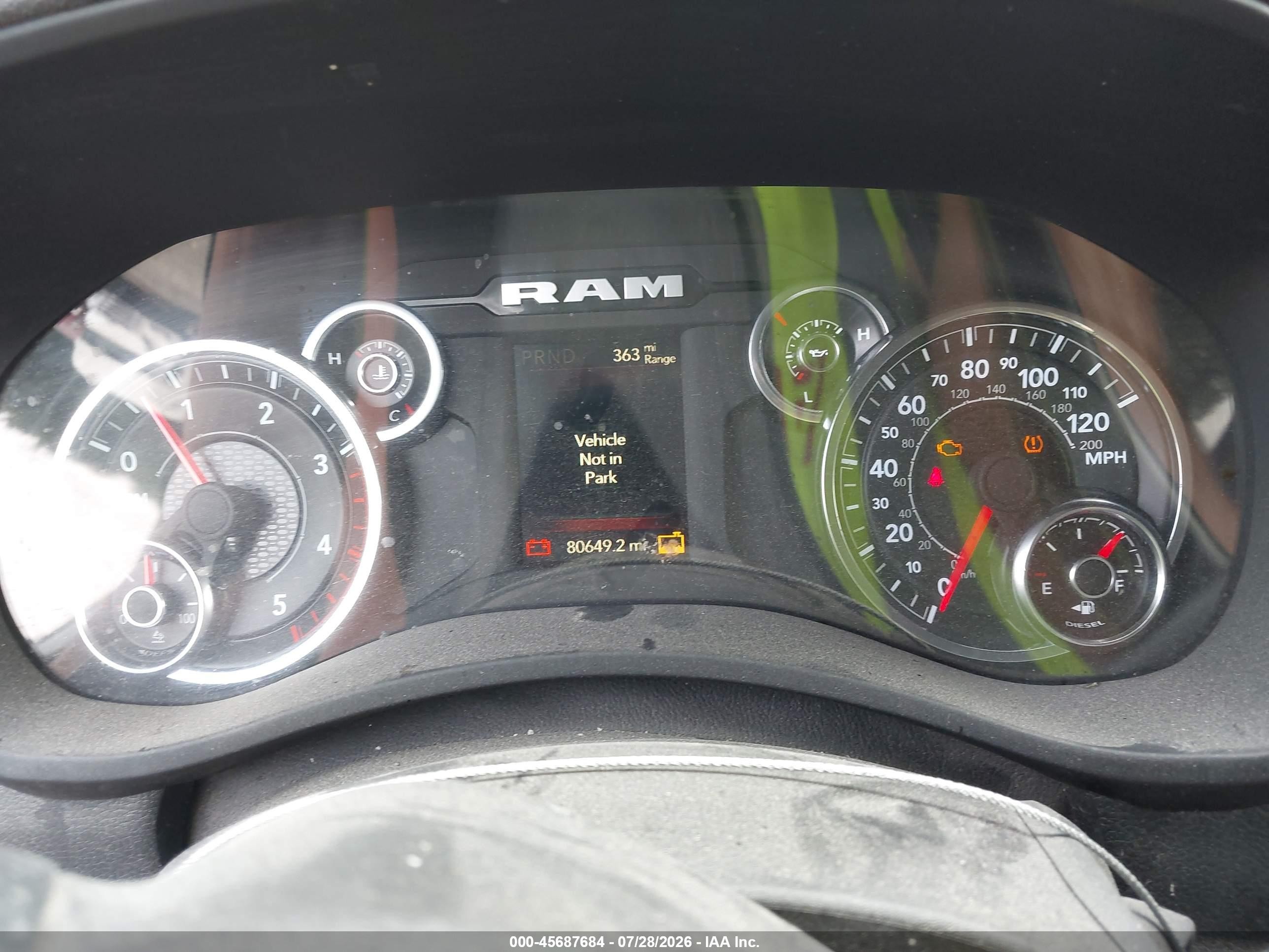 2024 Ram 2500 VIN 3C6UR5HL9RG175852 IAAI salvage auction — Front End, Salvage (Ohio), sold $13,100 on 2026-10-07 (photo 7)
