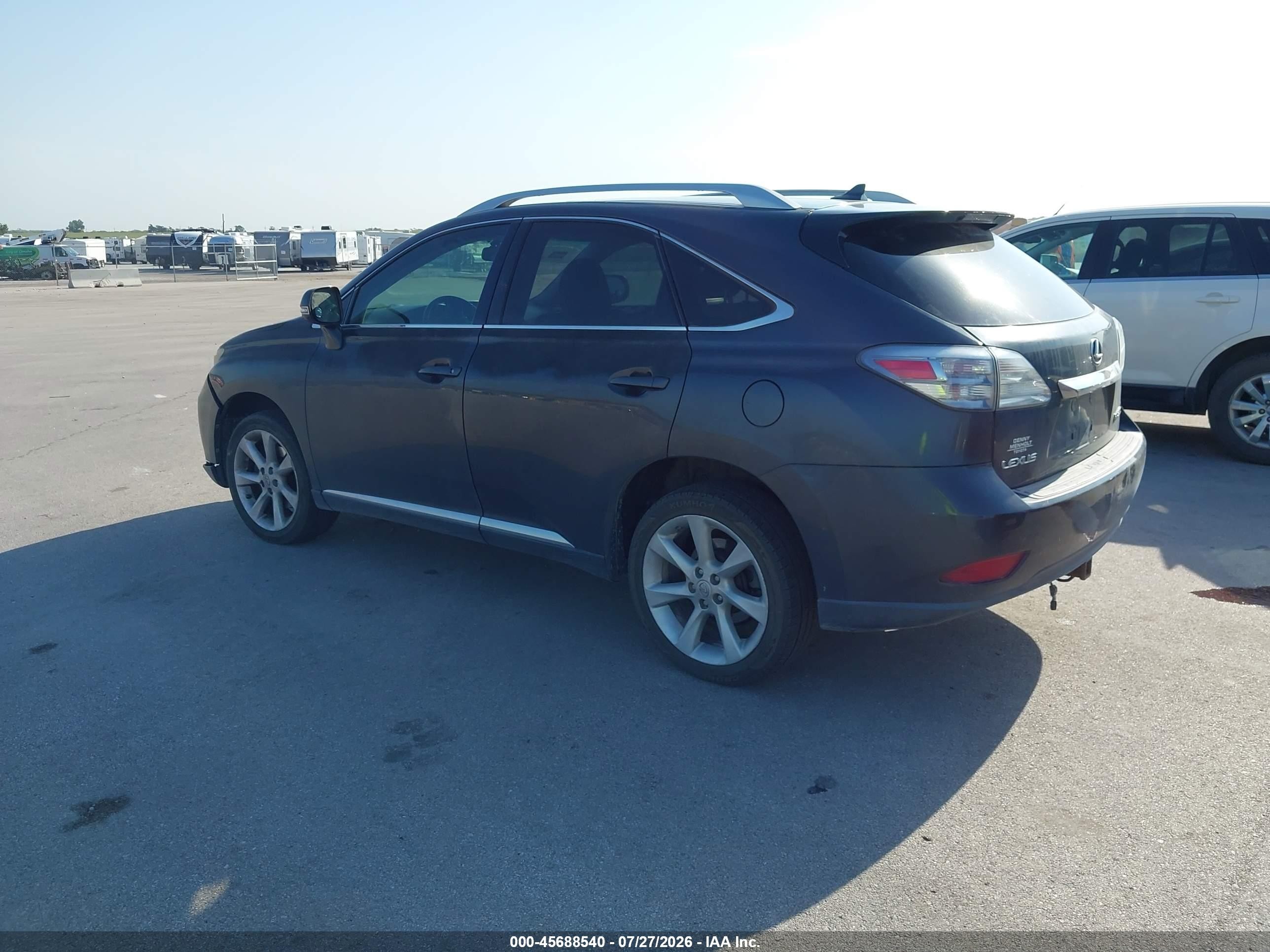 2010 Lexus Rx VIN 2T2BK1BAXAC028387 IAAI salvage auction — Hail, Certificate Of Title (Nebraska), sold $2,300 on 2026-09-26 (photo 3)