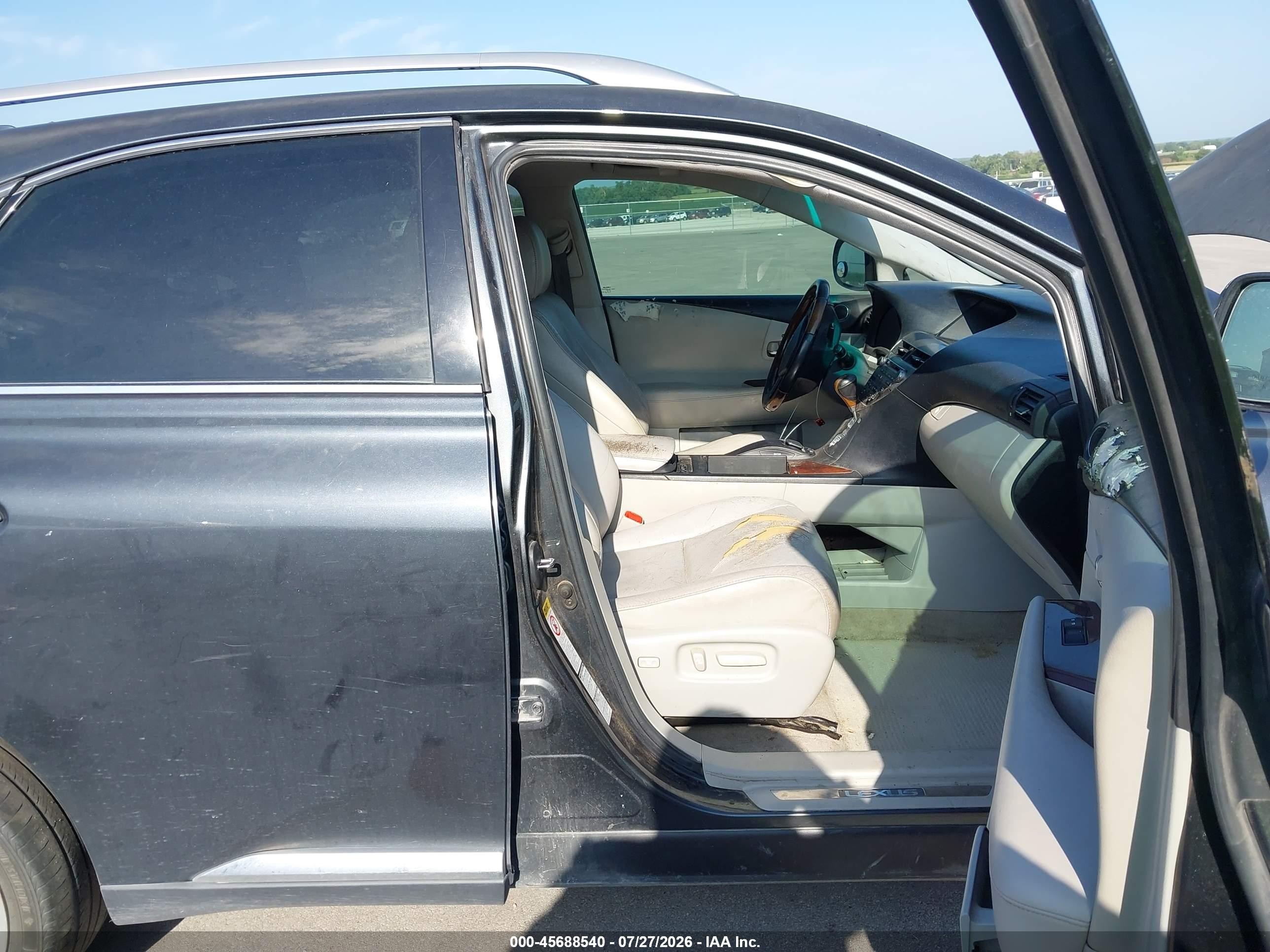 2010 Lexus Rx VIN 2T2BK1BAXAC028387 IAAI salvage auction — Hail, Certificate Of Title (Nebraska), sold $2,300 on 2026-09-26 (photo 5)