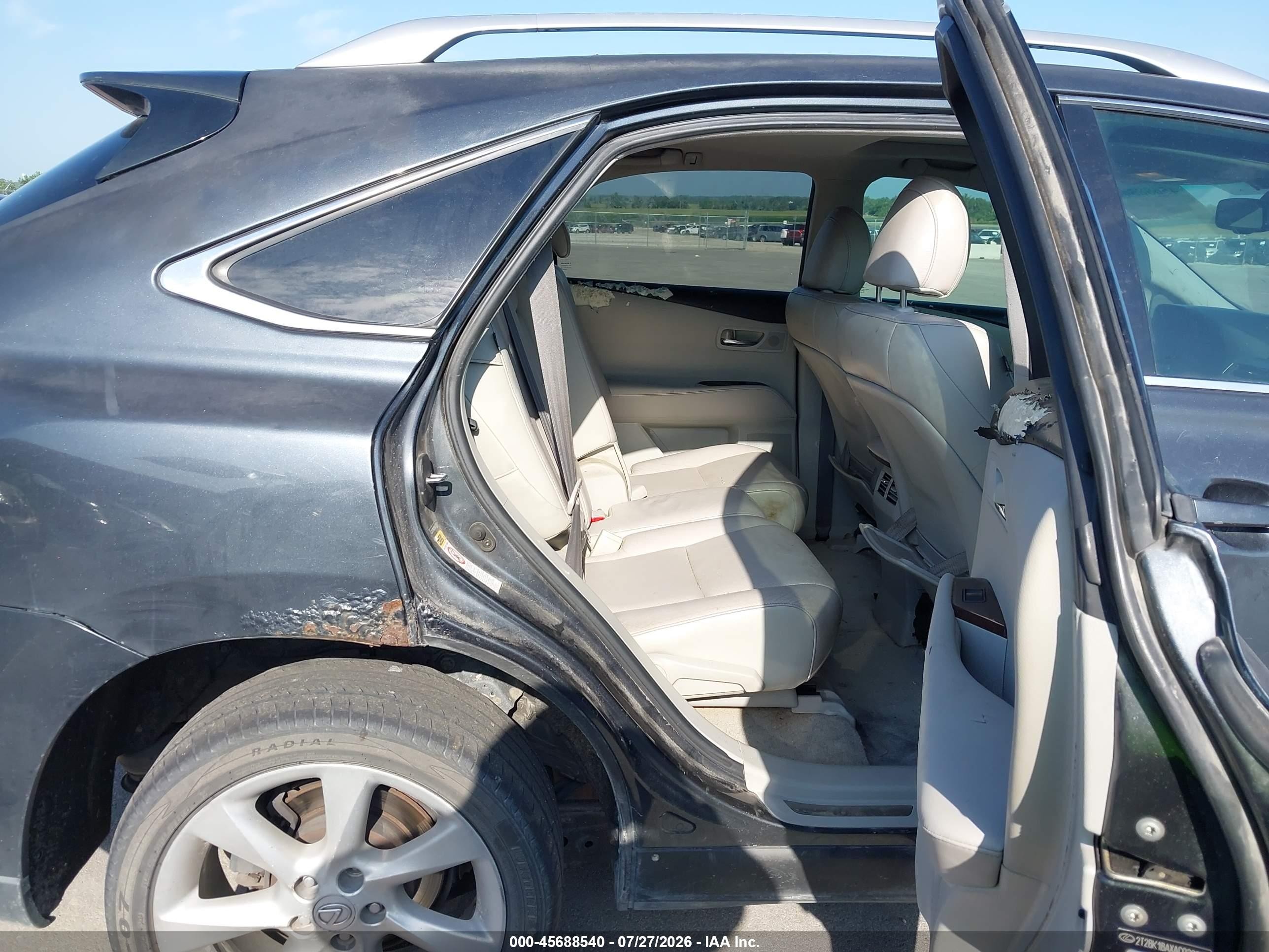 2010 Lexus Rx VIN 2T2BK1BAXAC028387 IAAI salvage auction — Hail, Certificate Of Title (Nebraska), sold $2,300 on 2026-09-26 (photo 8)