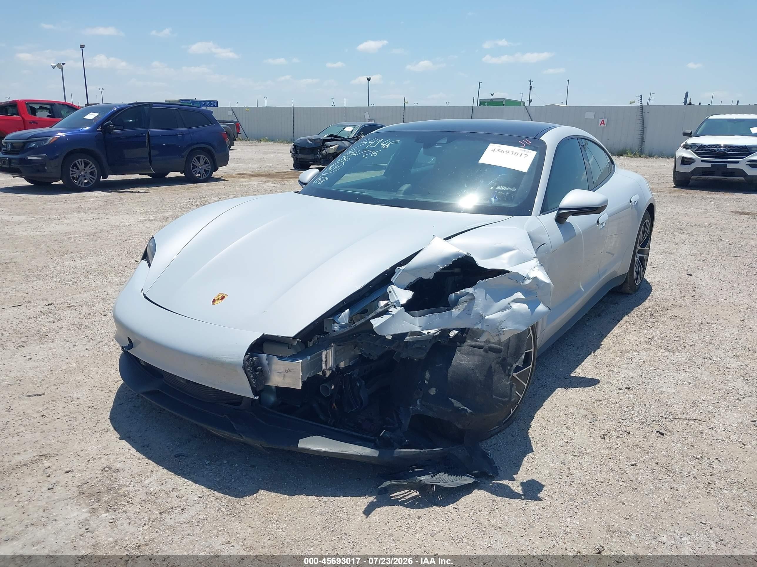 2022 Porsche Taycan VIN WP0AA2Y13NSA11065 IAAI salvage auction — Front End, Salvage (Texas), sold $20,600 on 2026-09-07 (photo 2)