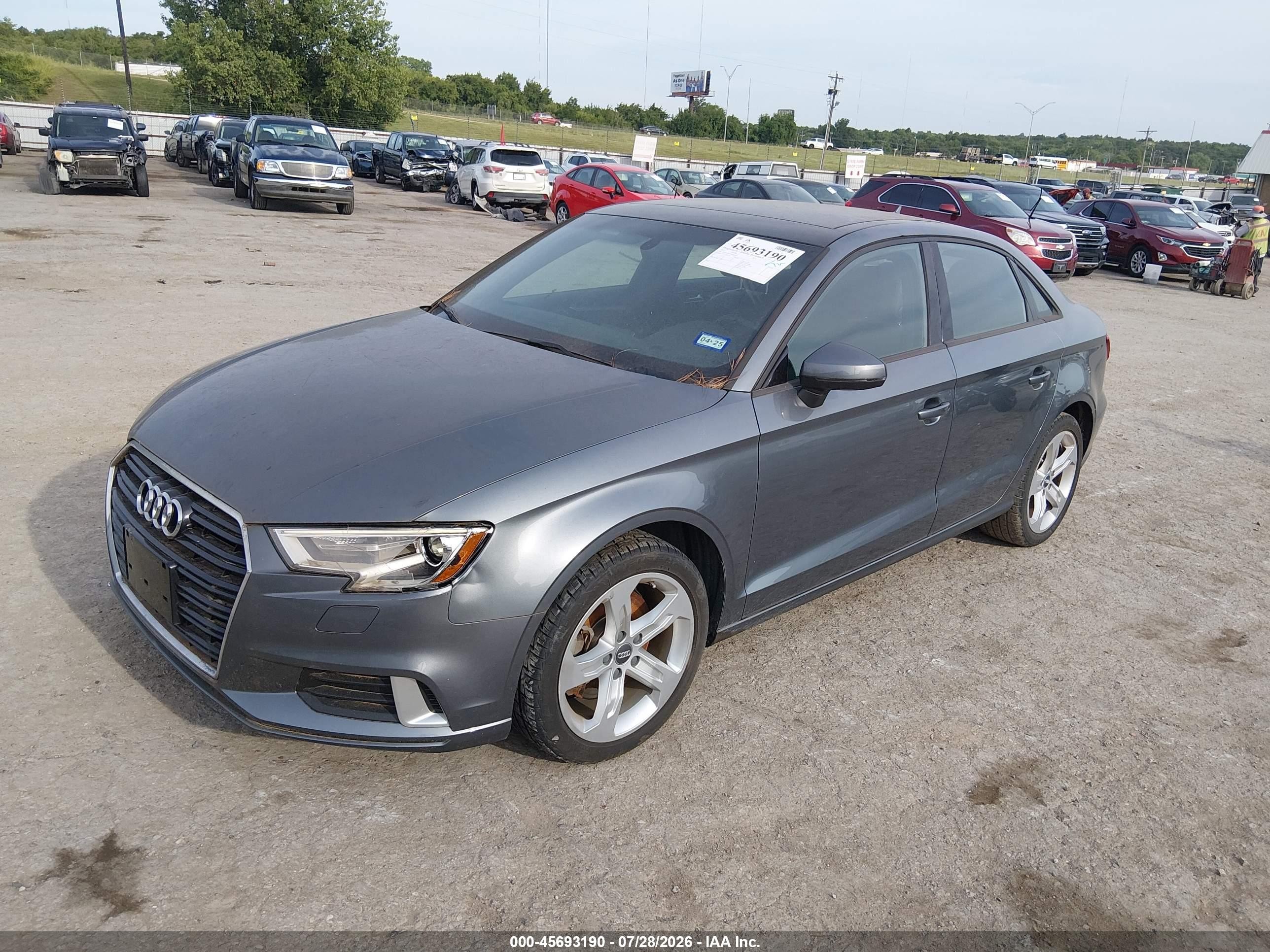 2017 Audi A3 VIN WAUAUGFF3H1023403 IAAI salvage auction — Theft, Clear (Oklahoma), sold $3,100 on 2026-09-29 (photo 2)