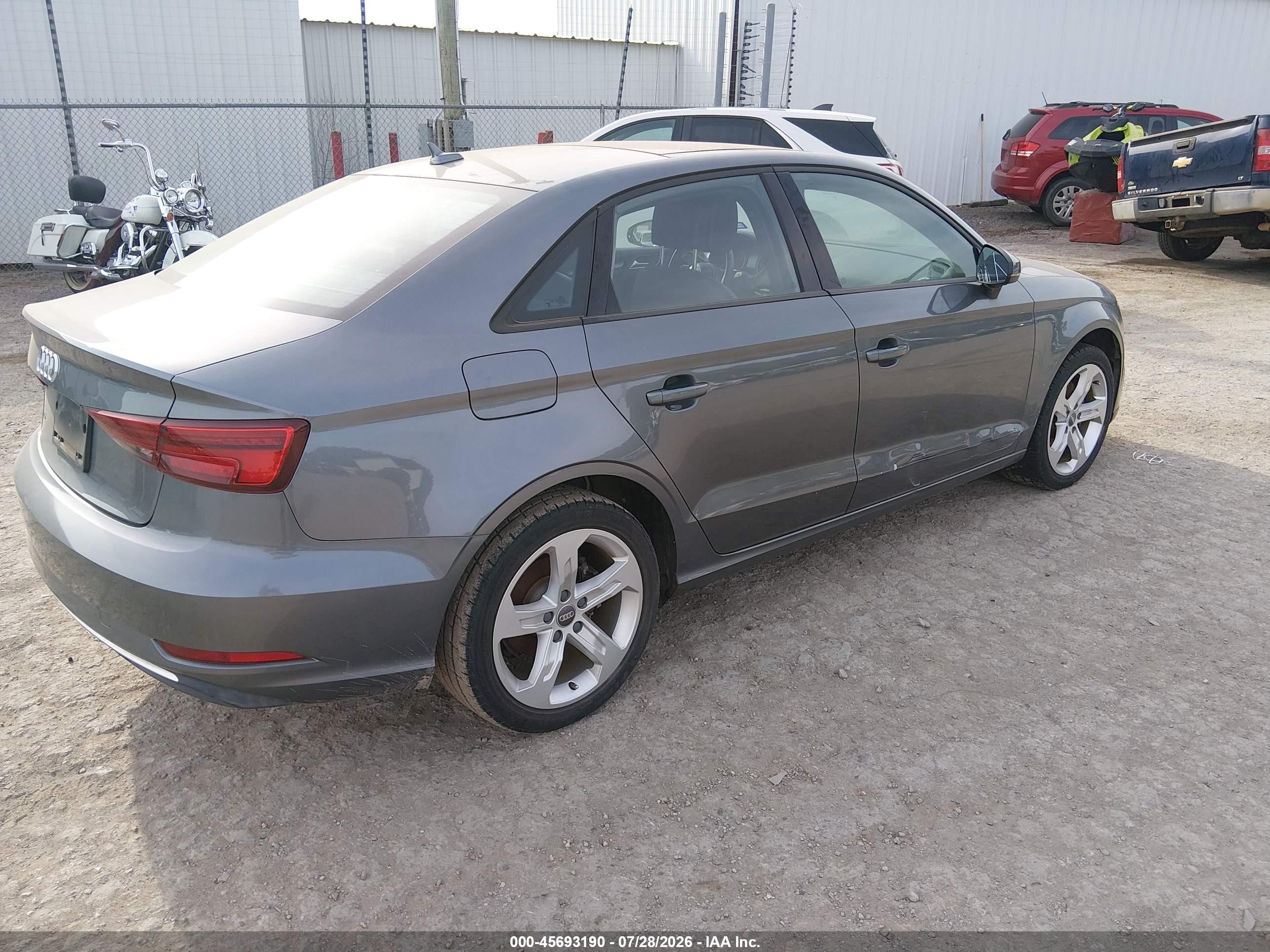 2017 Audi A3 VIN WAUAUGFF3H1023403 IAAI salvage auction — Theft, Clear (Oklahoma), sold $3,100 on 2026-09-29 (photo 4)