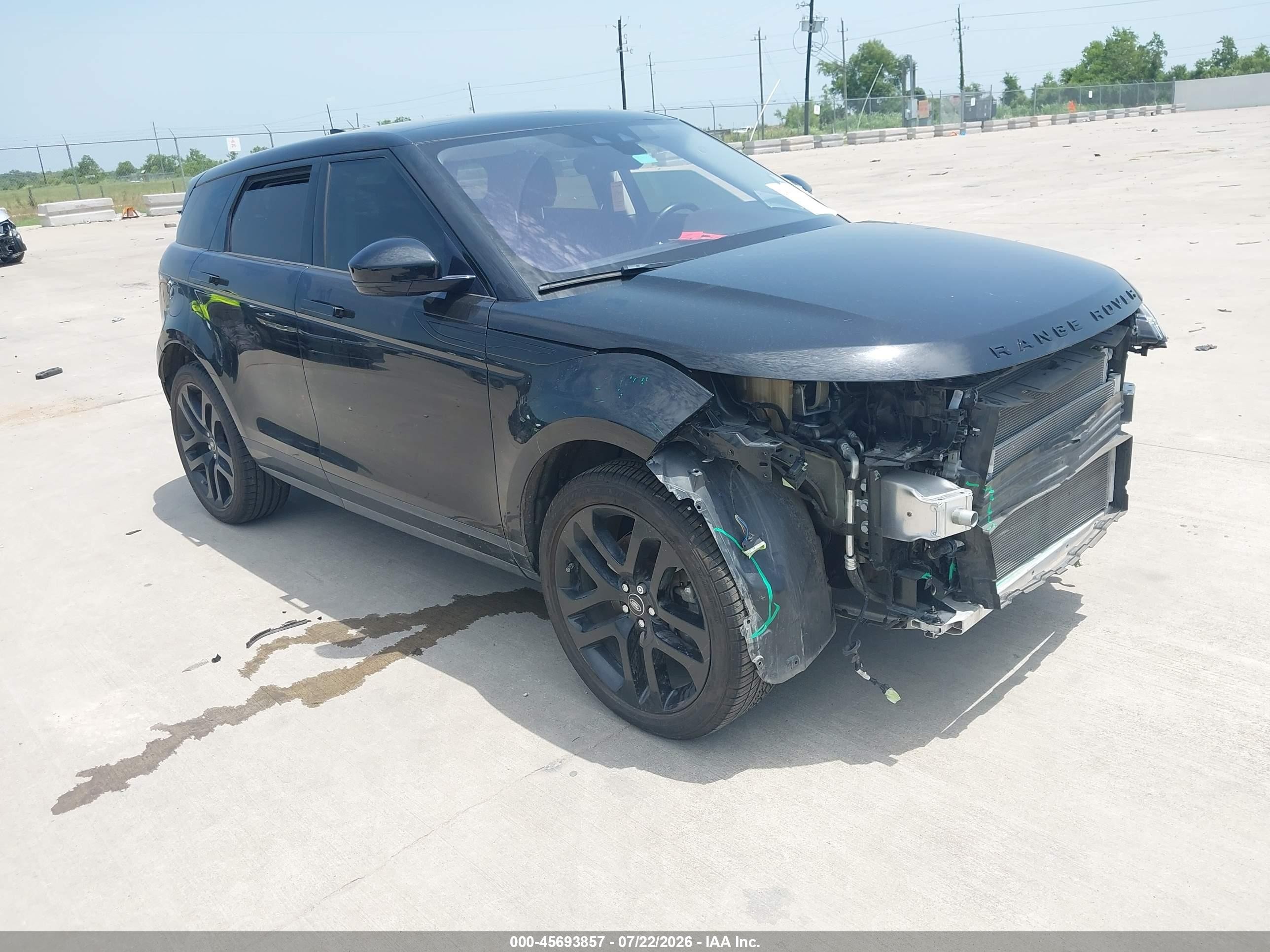 2020 Land rover Range rover evoque VIN SALZJ2FX2LH103424 IAAI salvage auction — Front End, Original (Texas), sold $8,600 on 2026-09-24 (photo 1)