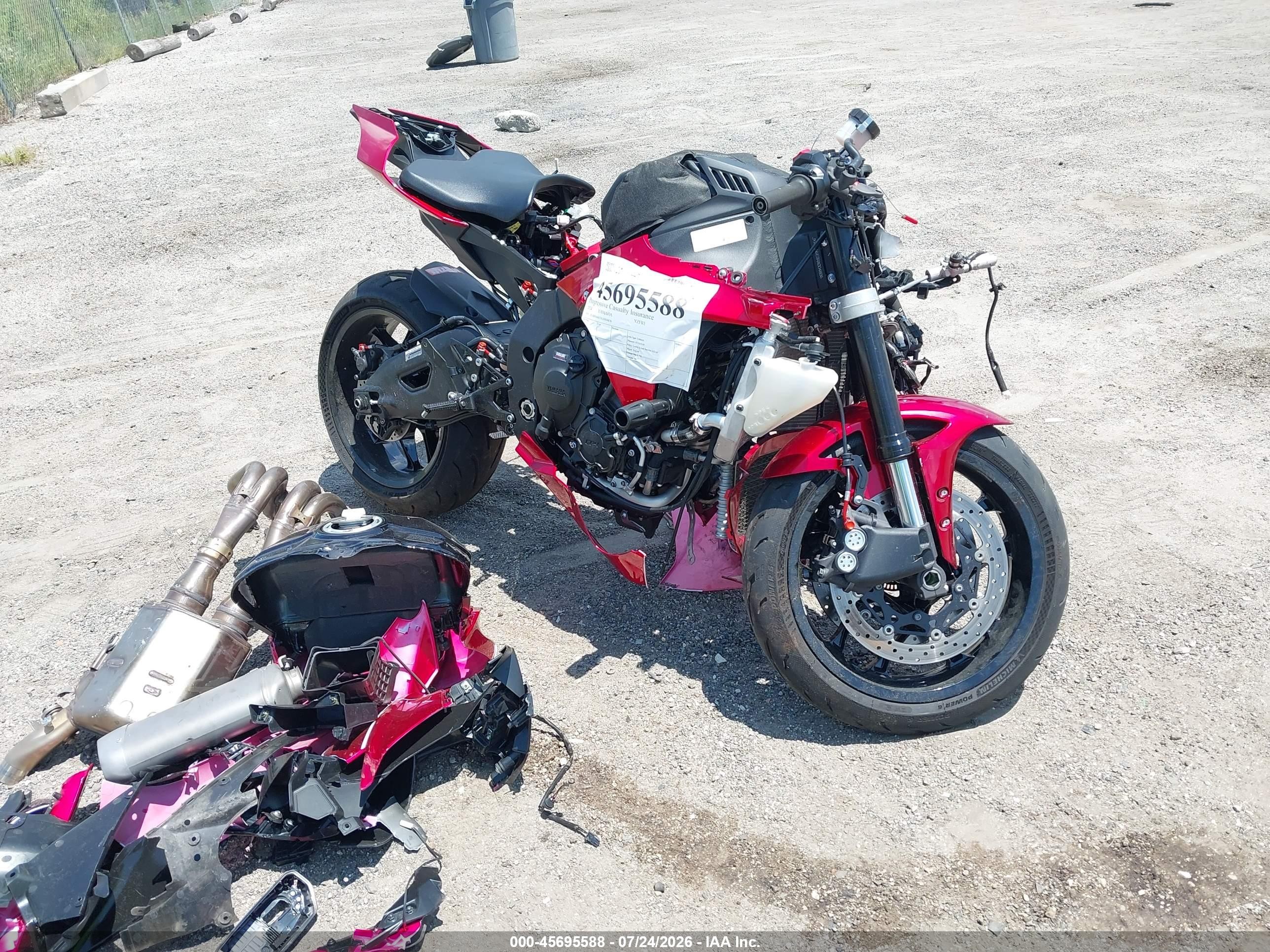 2024 Yamaha Yzf VIN JYARN66E3RA004836 IAAI salvage auction — All Over, Certificate Of Destruction (Florida), sold $3,150 on 2026-09-09 (photo 1)