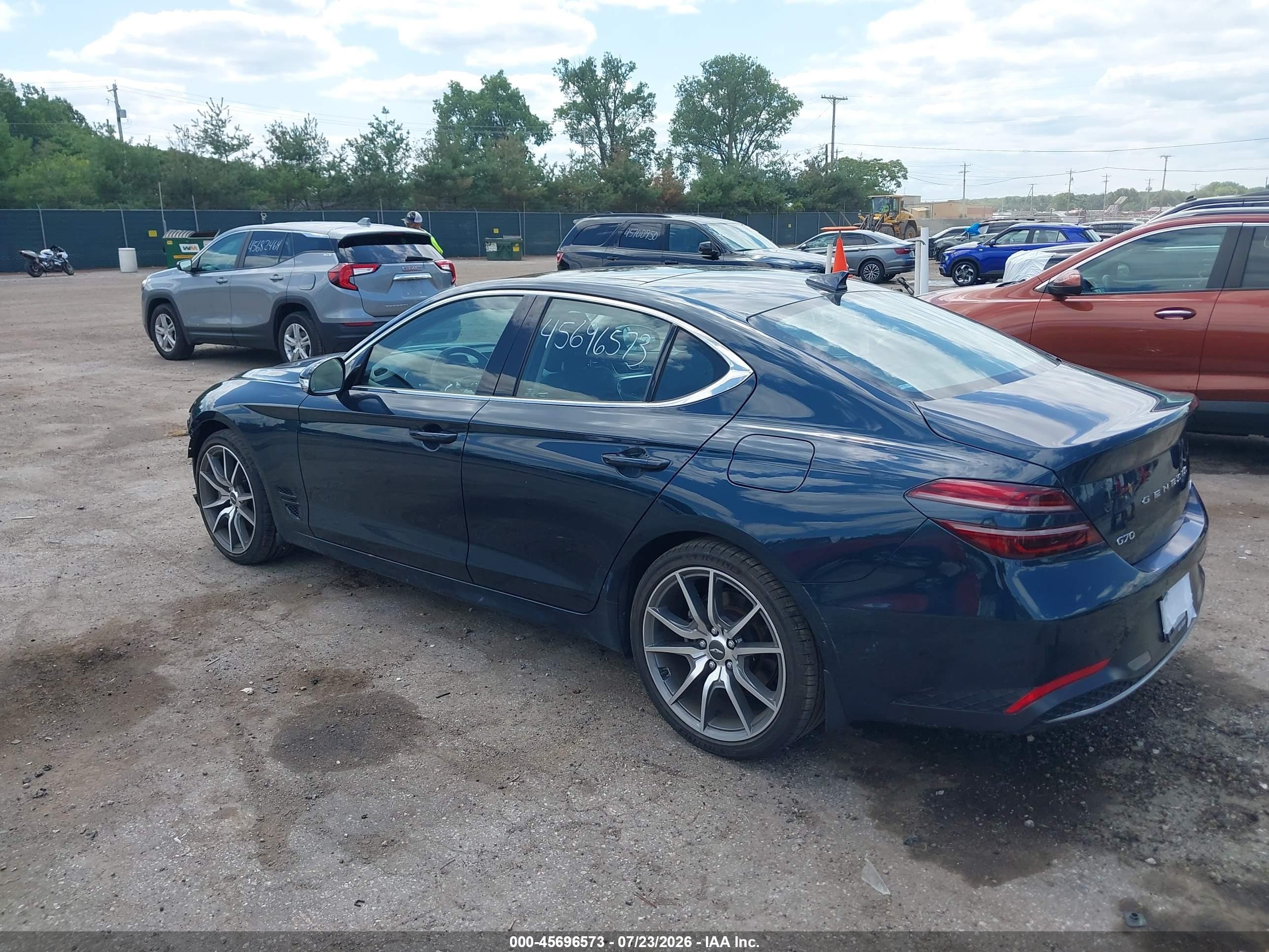 2022 Genesis G70 VIN KMTG34TA5NU098347 IAAI salvage auction — Front End, Salvage (Illinois), sold $7,900 on 2026-09-19 (photo 3)