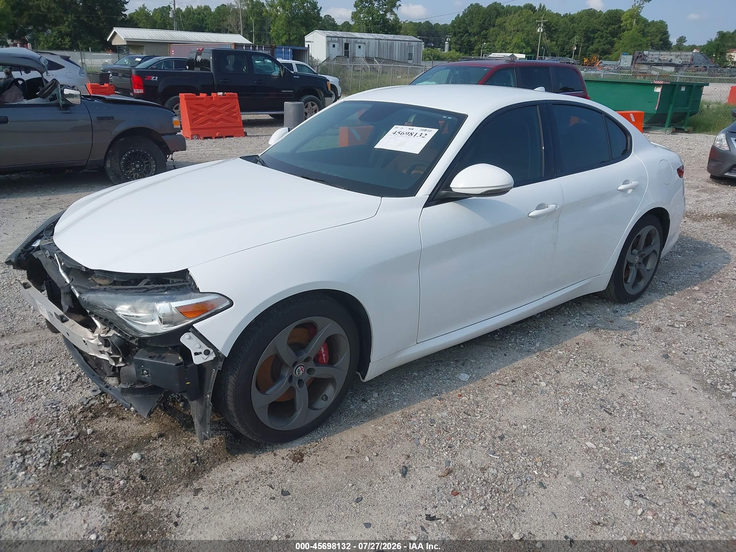 2018 Alfa romeo Giulia VIN ZARFAEBN0J7577039 IAAI salvage auction — Front End, Salvage (North Carolina), sold $2,225 on 2026-09-08 (photo 2)