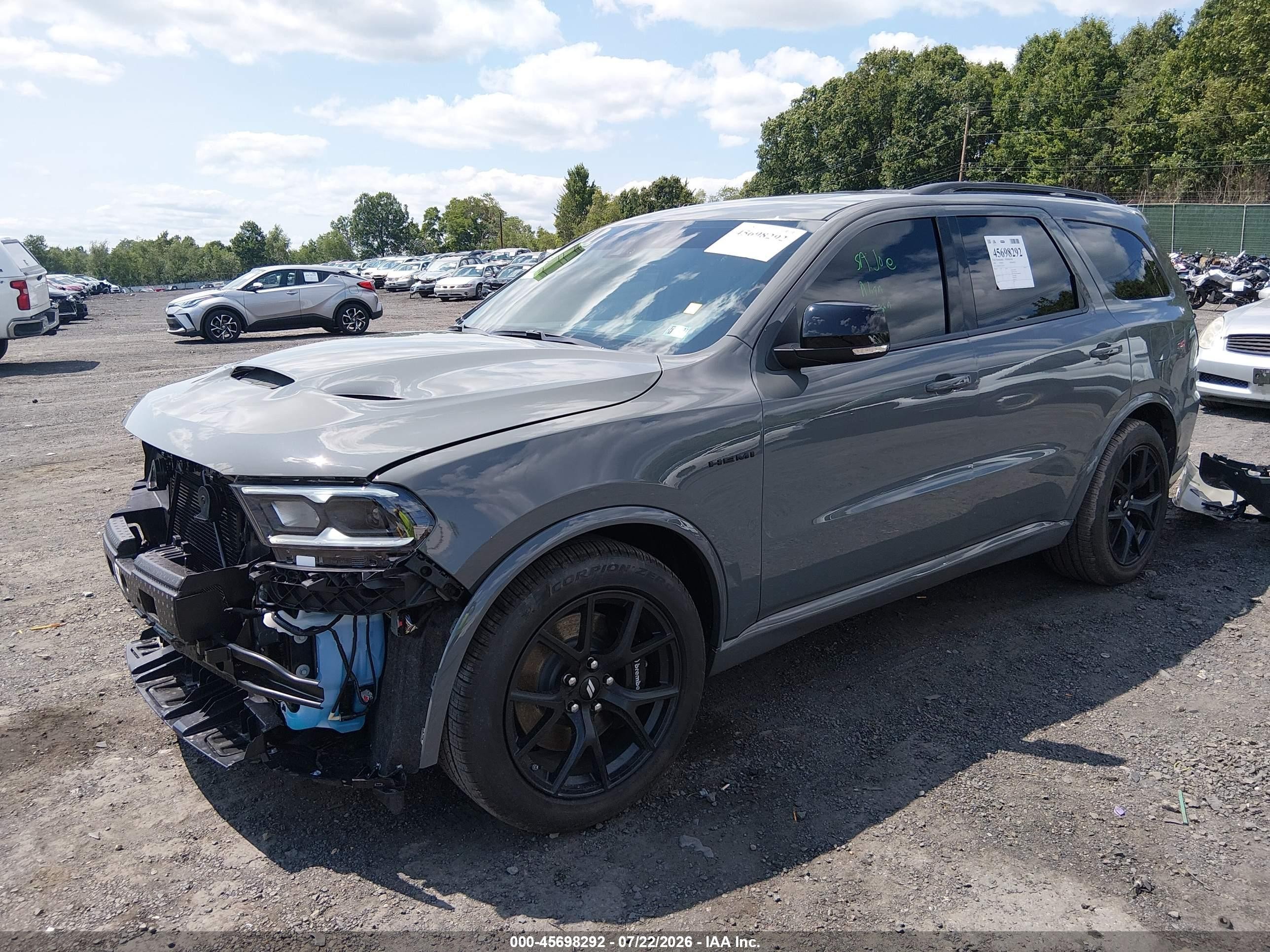 2026 Dodge Durango VIN 1C4SDJCT7TC255563 IAAI salvage auction — Front End, Salvage (Pennsylvania), sold $28,500 on 2026-09-02 (photo 2)