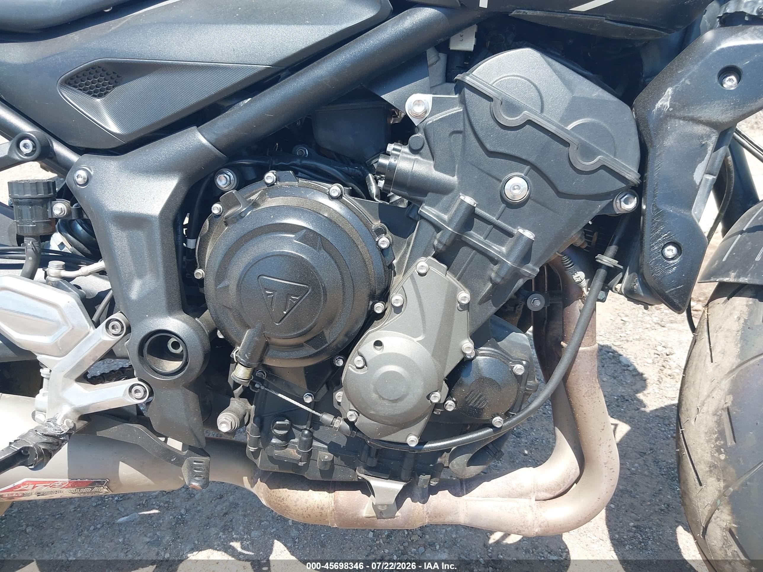 2022 Triumph Motorcycle Trident 660 VIN SMTL10UL6NTBA1578 IAAI salvage auction — Front End, Salvage (Oklahoma), sold $1,500 on 2026-09-16 (photo 8)