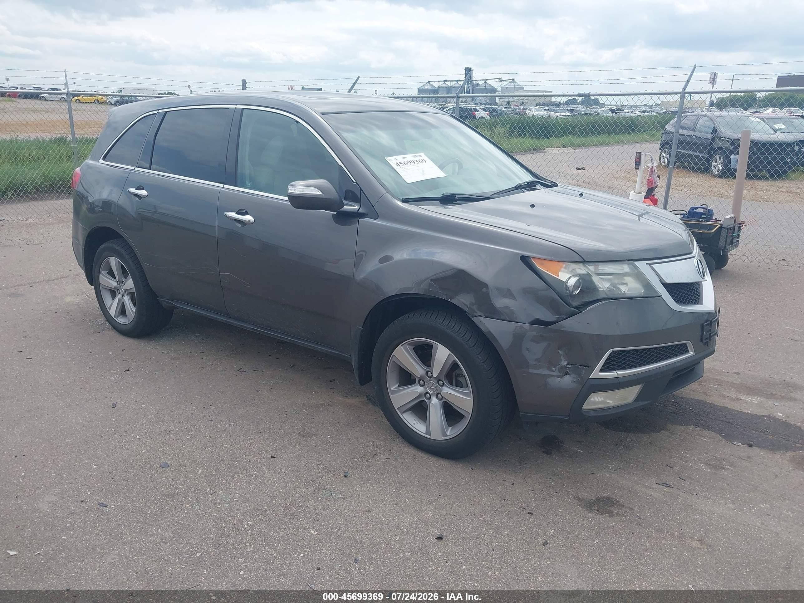2012 Acura MDX VIN 2HNYD2H43CH545873 IAAI salvage auction — Unknown, Prior Salvage (Minnesota), sold $1,000 on 2026-09-12 (photo 1)