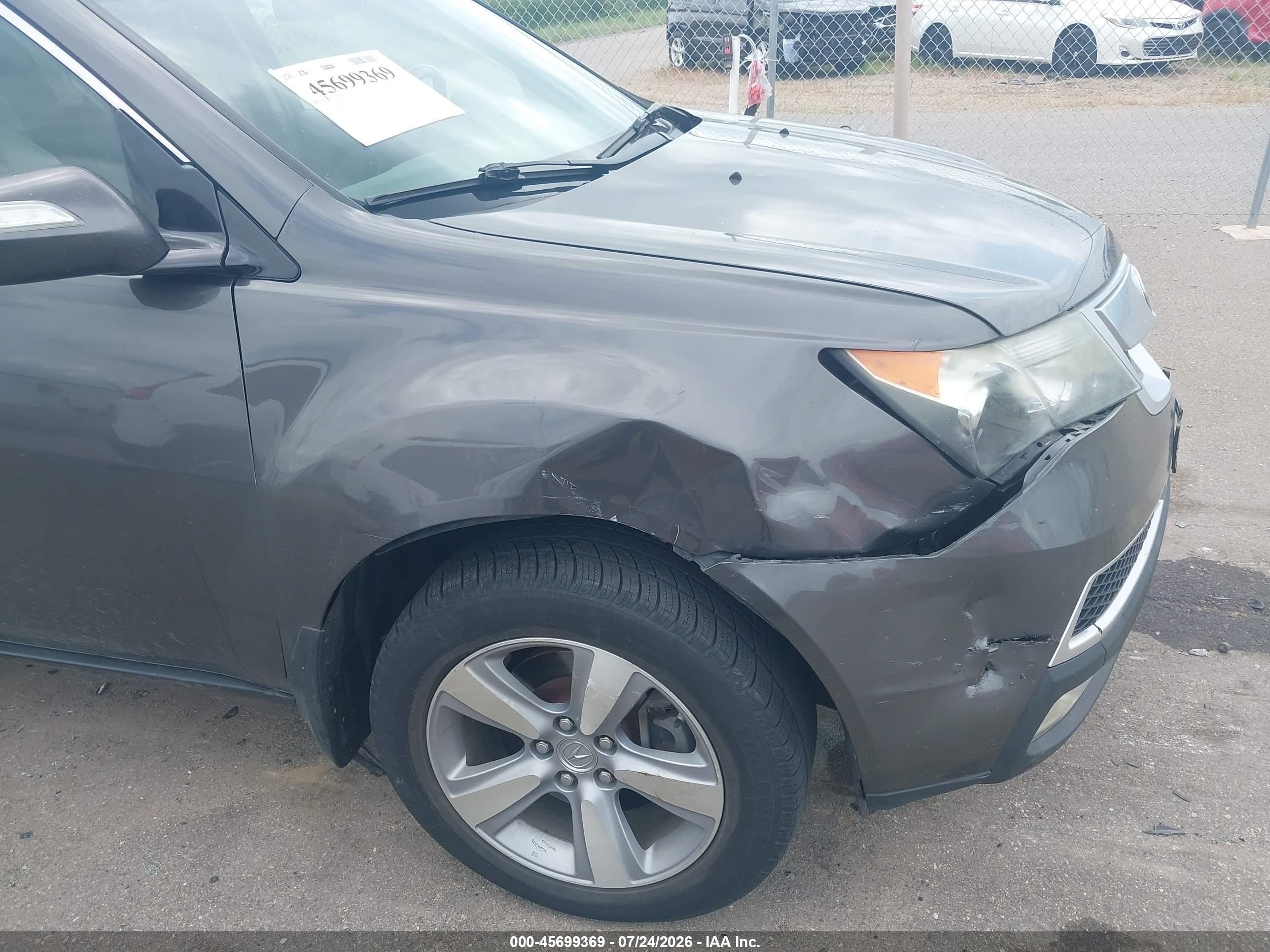 2012 Acura MDX VIN 2HNYD2H43CH545873 IAAI salvage auction — Unknown, Prior Salvage (Minnesota), sold $1,000 on 2026-09-12 (photo 6)
