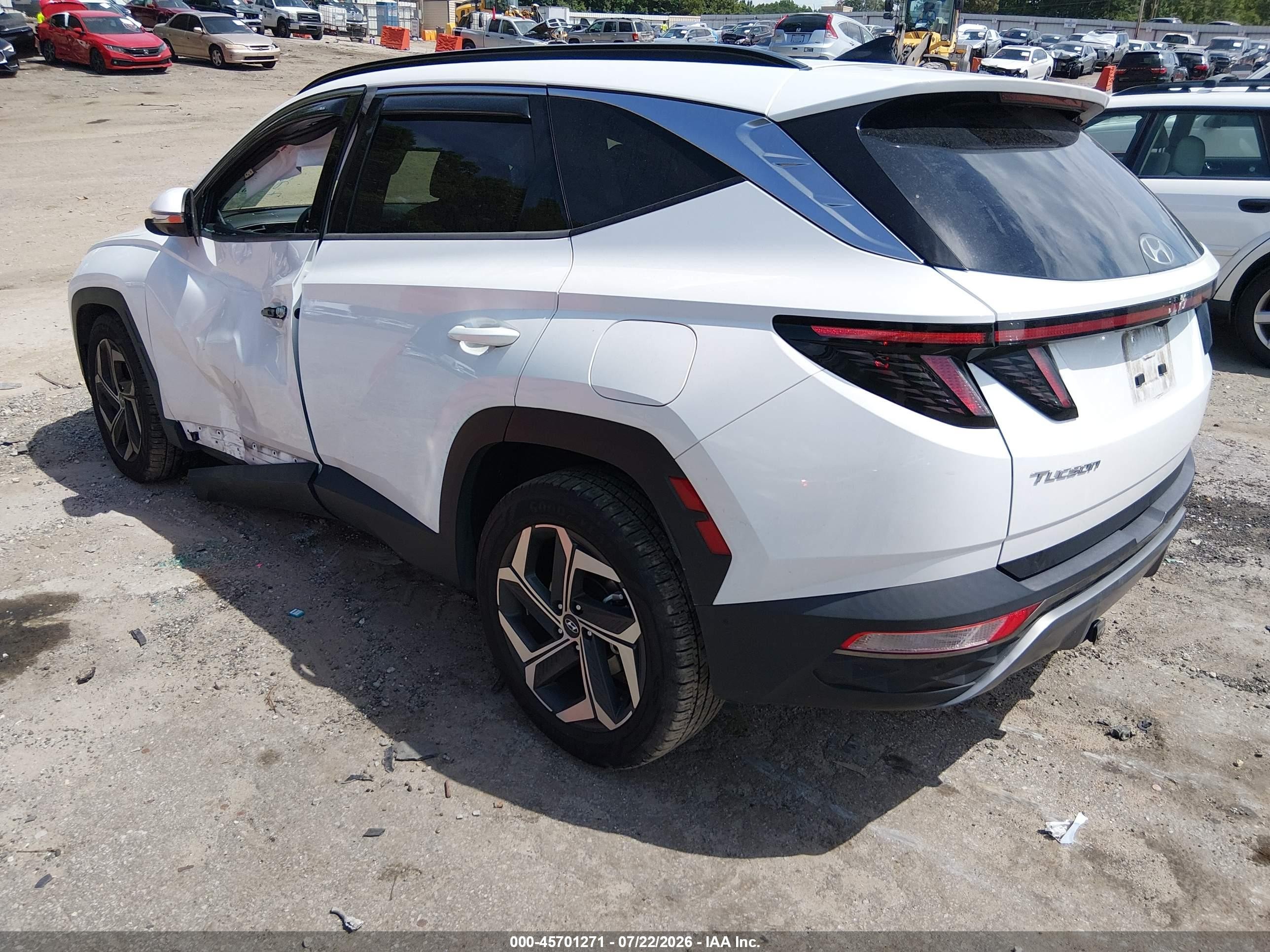 2022 Hyundai Tucson VIN 5NMJE3AE1NH096097 IAAI salvage auction — Side, Salvage (Georgia), sold $7,700 on 2026-09-01 (photo 3)
