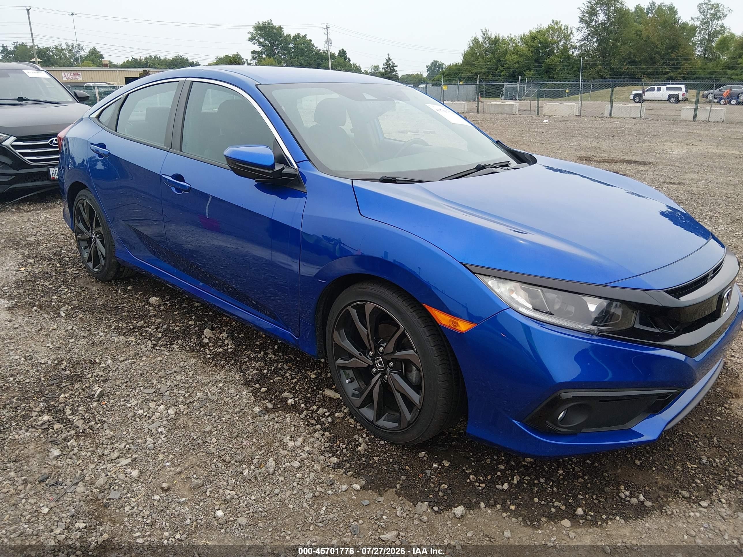 2020 Honda Civic VIN 19XFC2F88LE029414 IAAI salvage auction — Side, Salvage (Ohio), sold $8,100 on 2026-10-17 (photo 1)