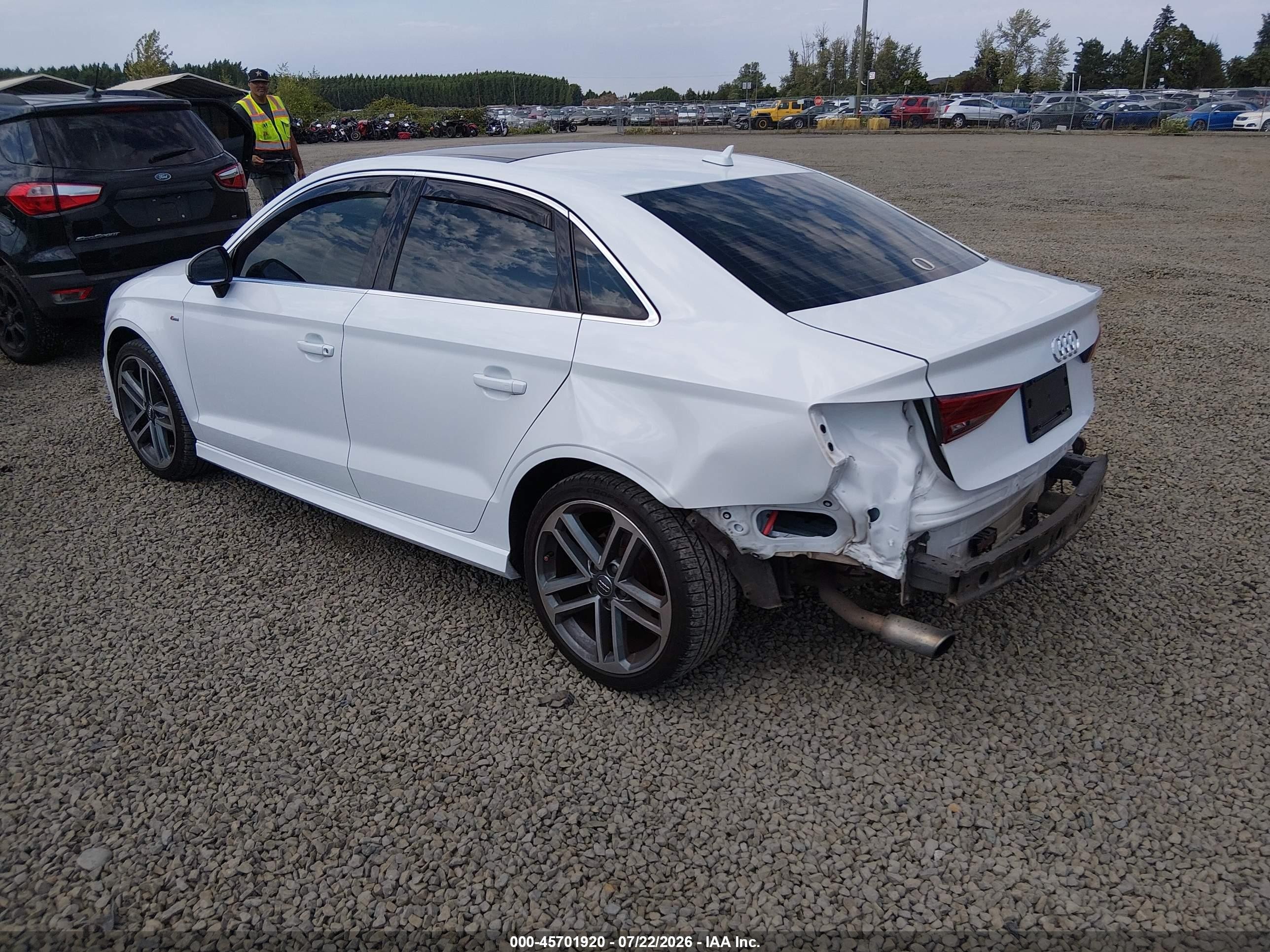 2018 Audi A3 VIN WAUJ8GFF6J1020859 IAAI salvage auction — Rear End, Salvage (Oregon), sold $6,100 on 2026-09-11 (photo 3)