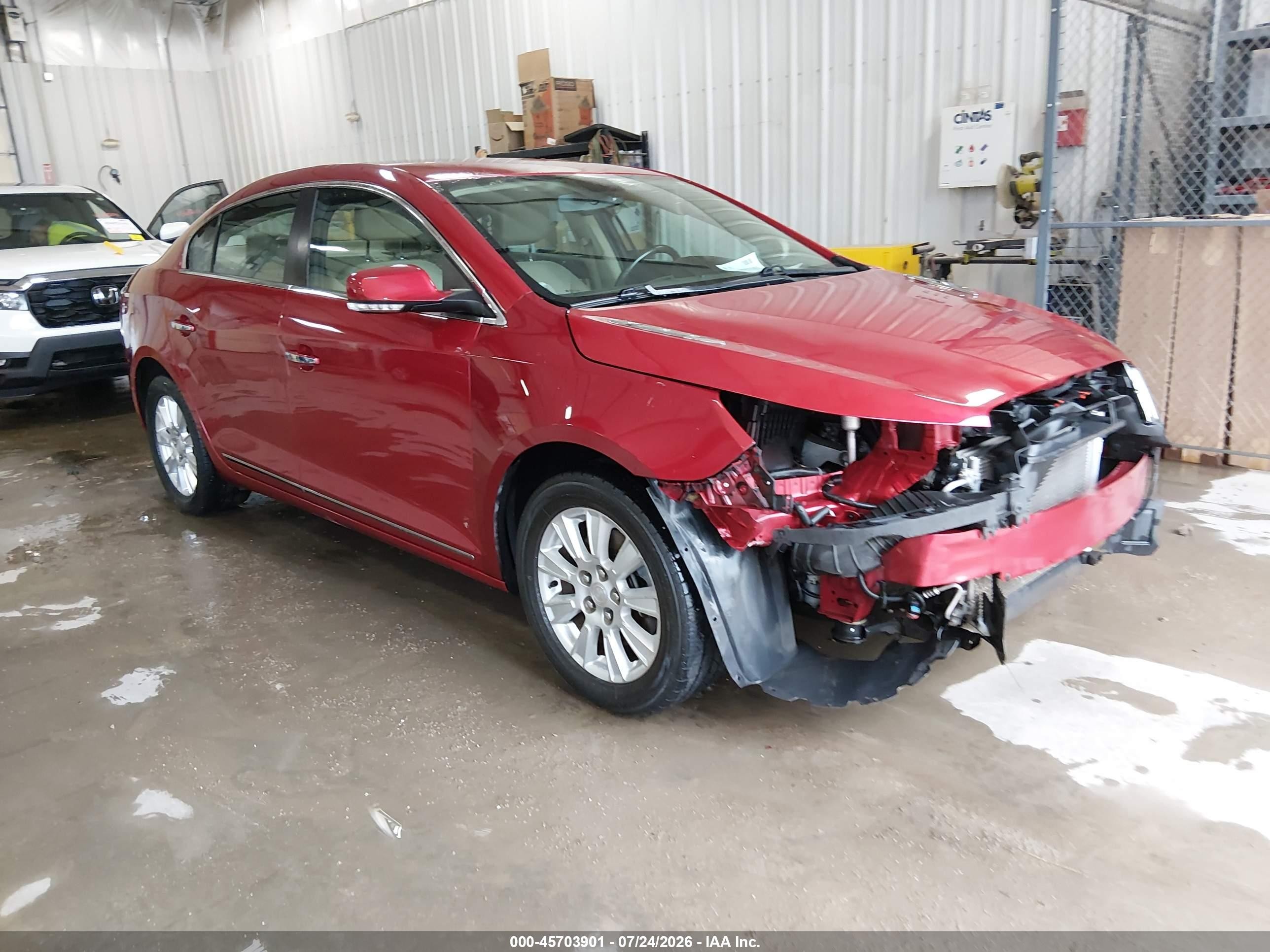 2013 Buick LaCrosse VIN 1G4GC5E34DF236641 IAAI salvage auction — Front End, Wait Title, sold $1,300 on 2026-09-21 (photo 1)