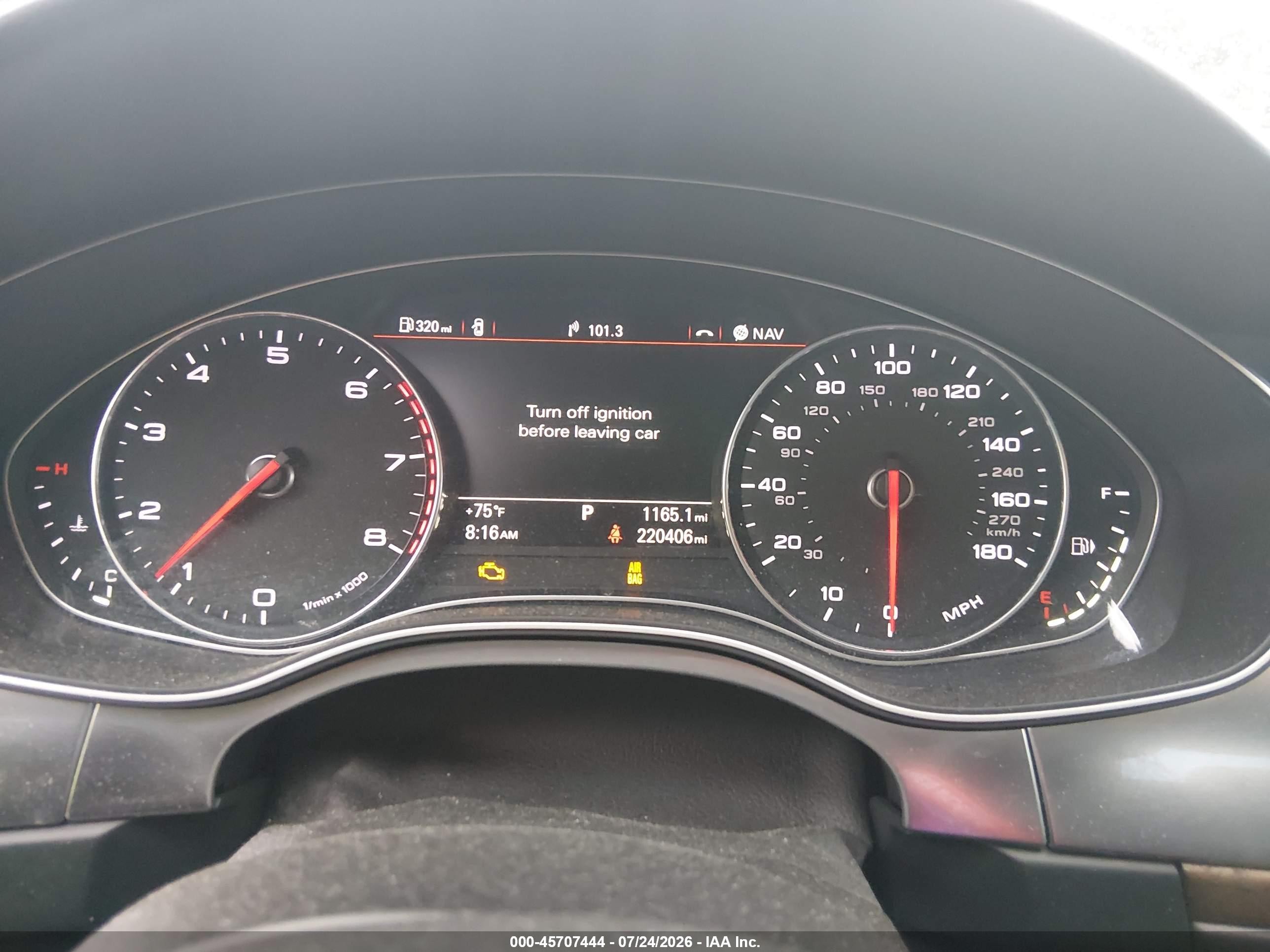 2014 Audi A6 VIN WAUGFAFC8EN044615 IAAI salvage auction — Rear End, Salvage (South Carolina), sold $900 on 2026-09-09 (photo 7)