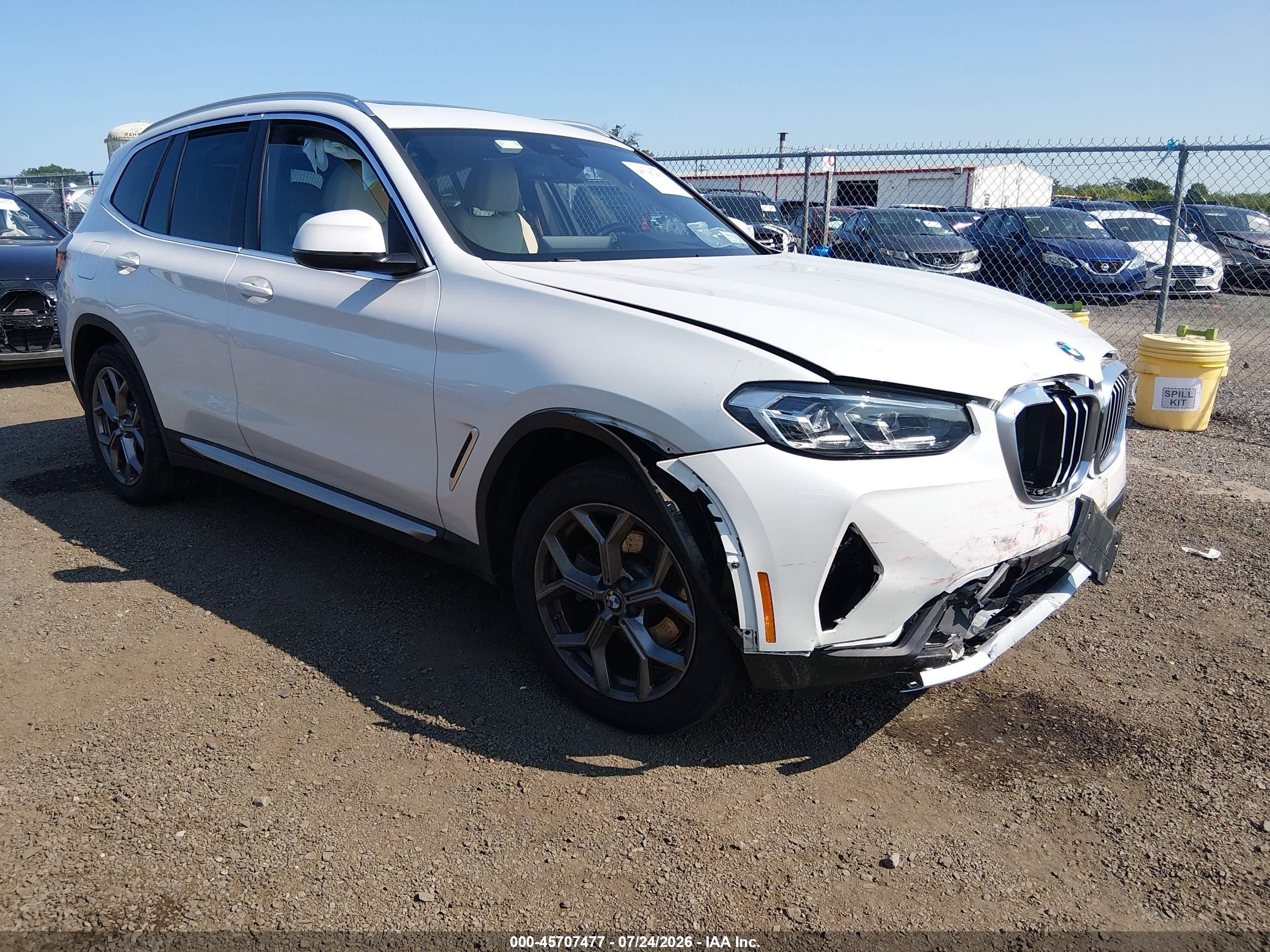 2022 BMW X3 VIN WBX57DP09NN161152 — IAAI salvage auction photo