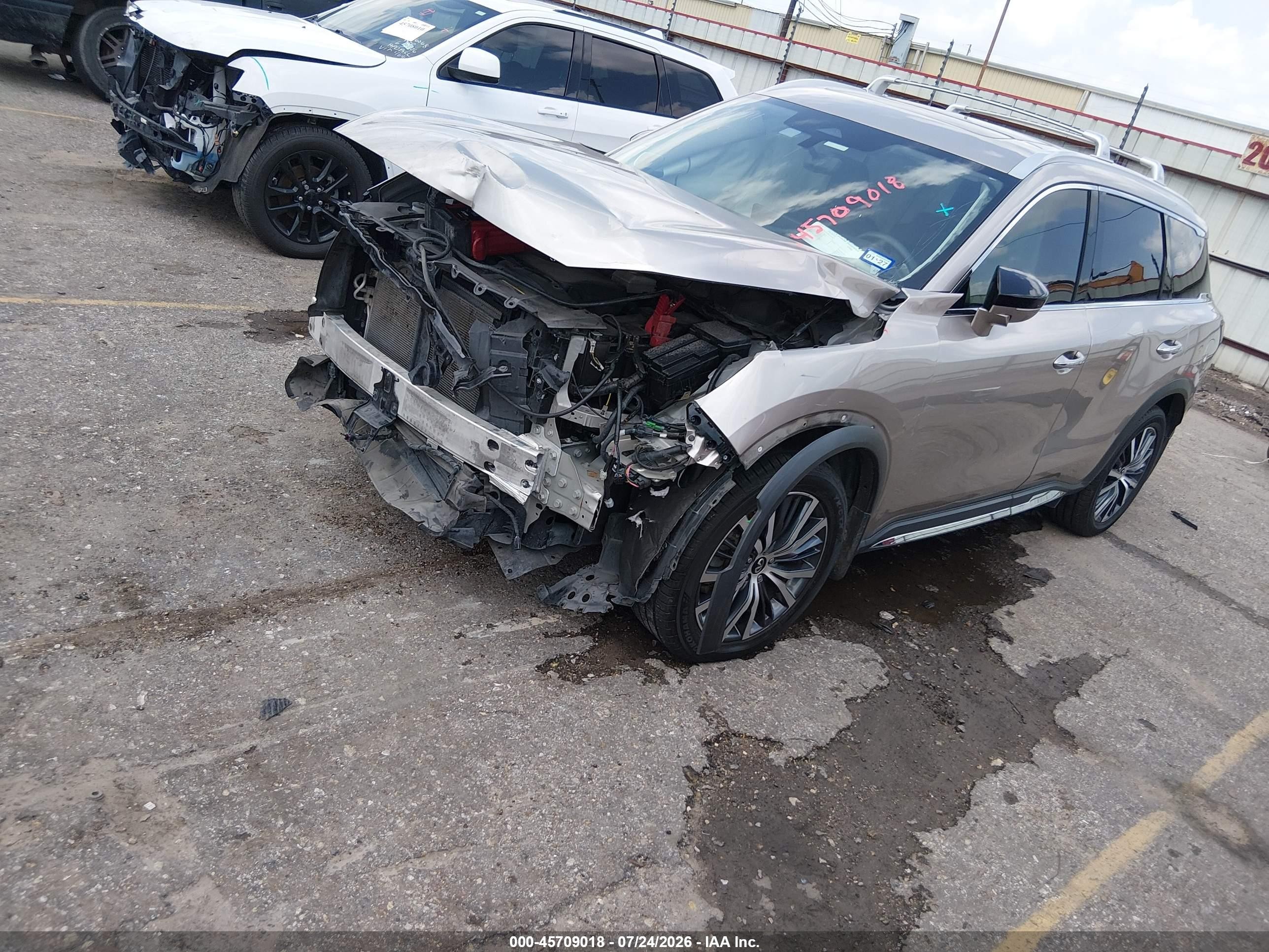 2024 Infiniti Qx60 VIN 5N1DL1GS9RC334587 IAAI salvage auction — Front End, Original (Texas), sold $6,600 on 2026-09-25 (photo 2)