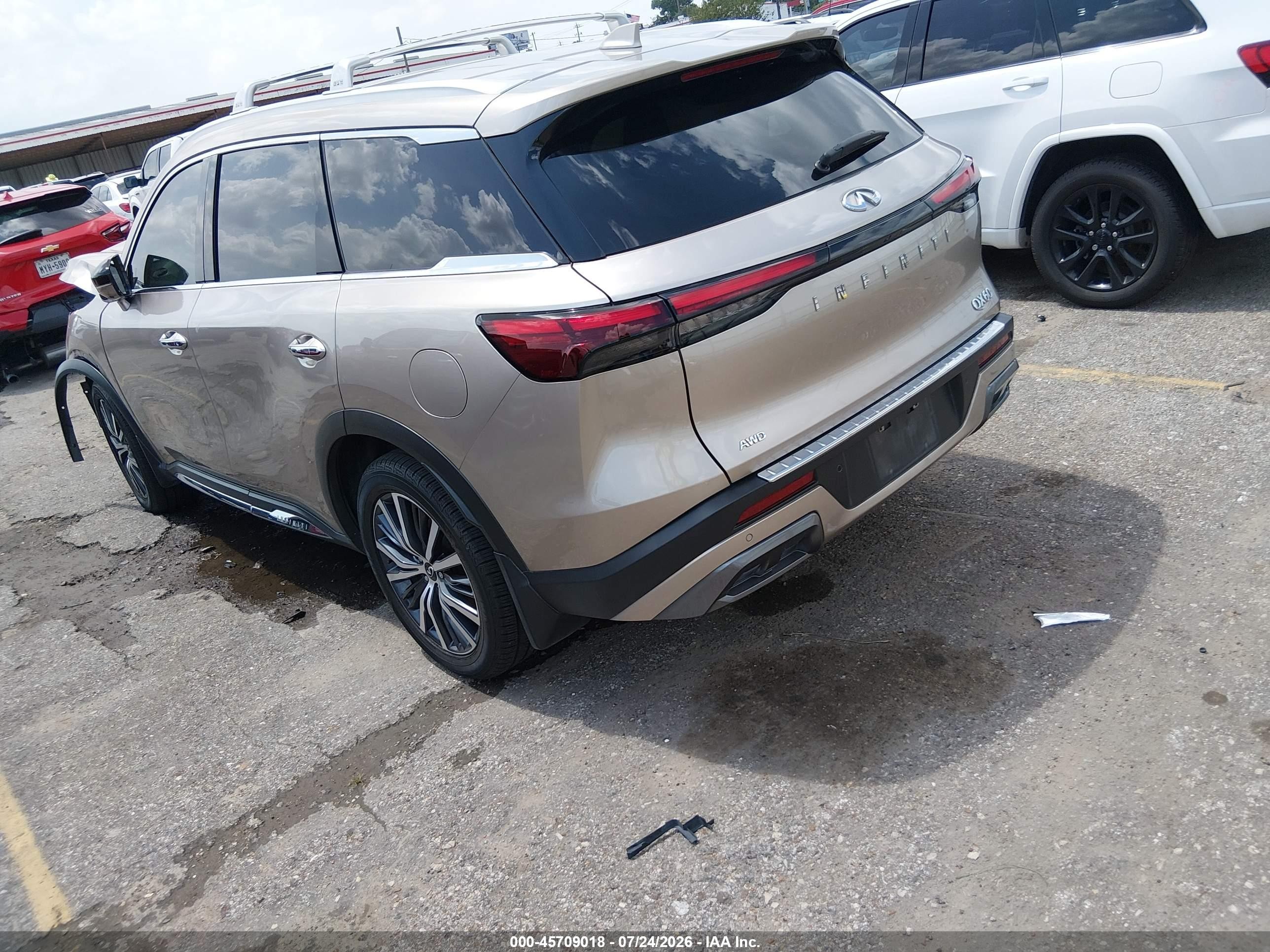 2024 Infiniti Qx60 VIN 5N1DL1GS9RC334587 IAAI salvage auction — Front End, Original (Texas), sold $6,600 on 2026-09-25 (photo 3)