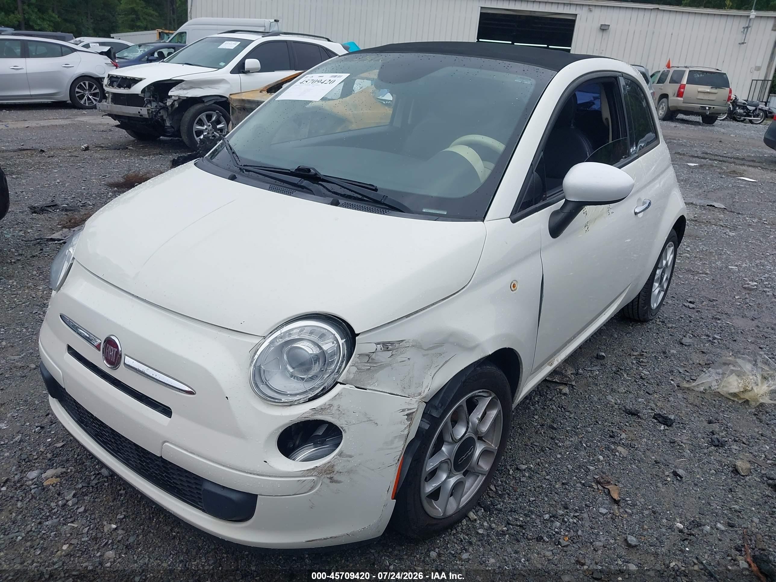 2013 Fiat 500C VIN 3C3CFFDR5DT629337 IAAI salvage auction — Unknown, Salvage (Georgia), sold $550 on 2026-09-29 (photo 2)