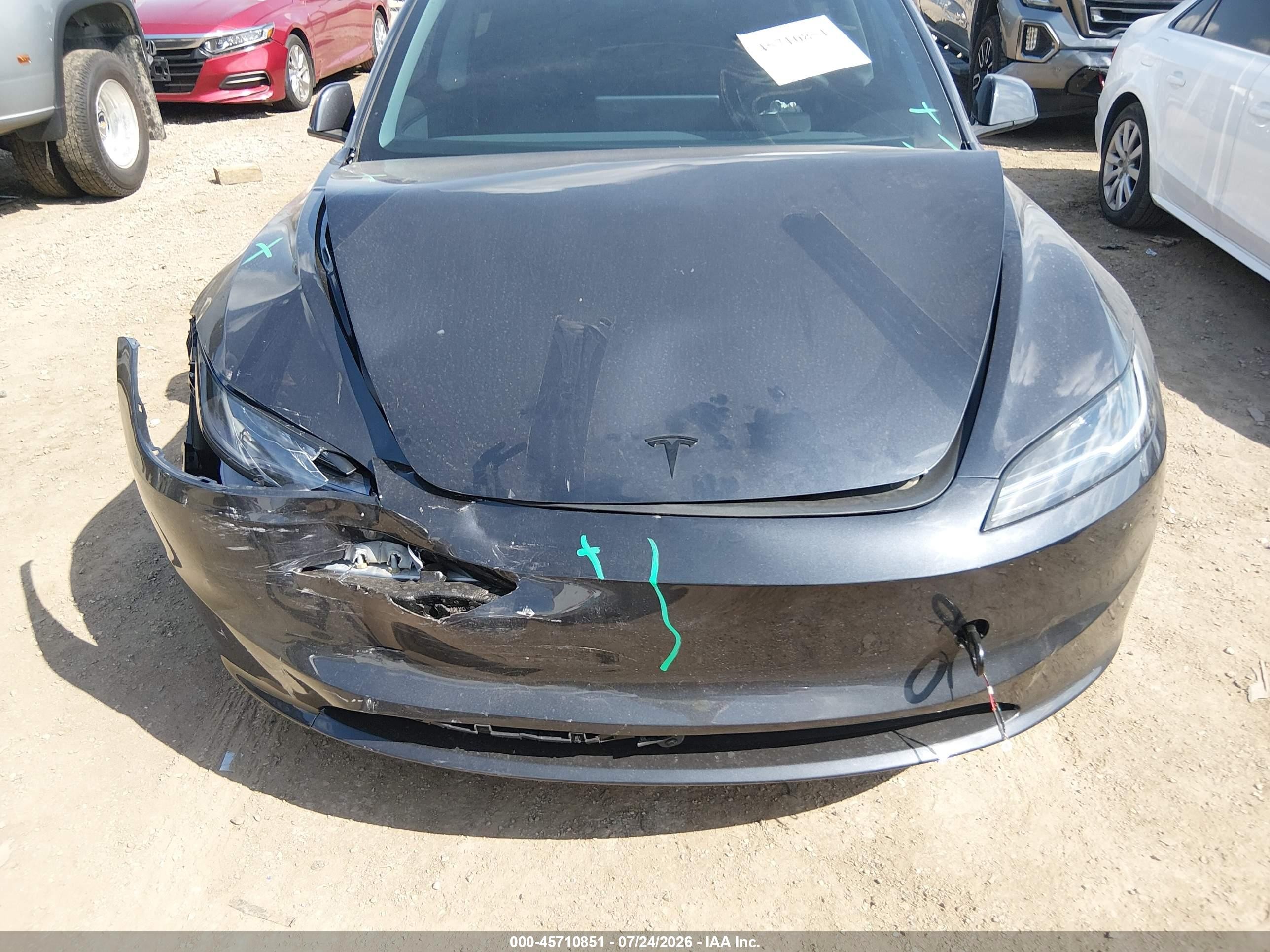 2026 Tesla Model 3 VIN 5YJ3E1EA8TF191016 IAAI salvage auction — Front End, Original (Texas), sold $15,000 on 2026-10-02 (photo 6)