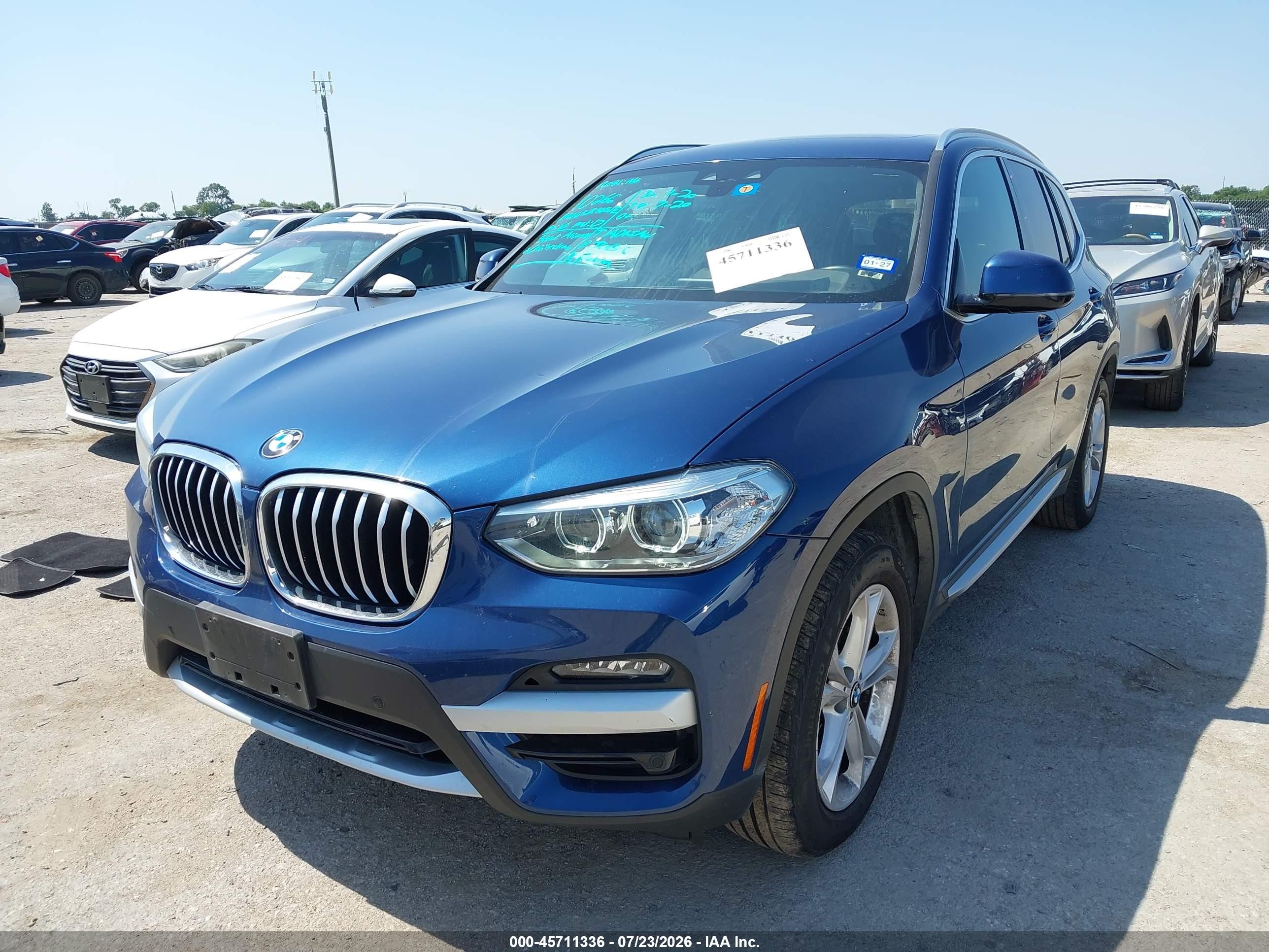 2021 BMW X3 VIN 5UXTY3C02M9E13379 IAAI salvage auction — Rear End, Original (Texas), sold $7,200 on 2026-09-24 (photo 2)