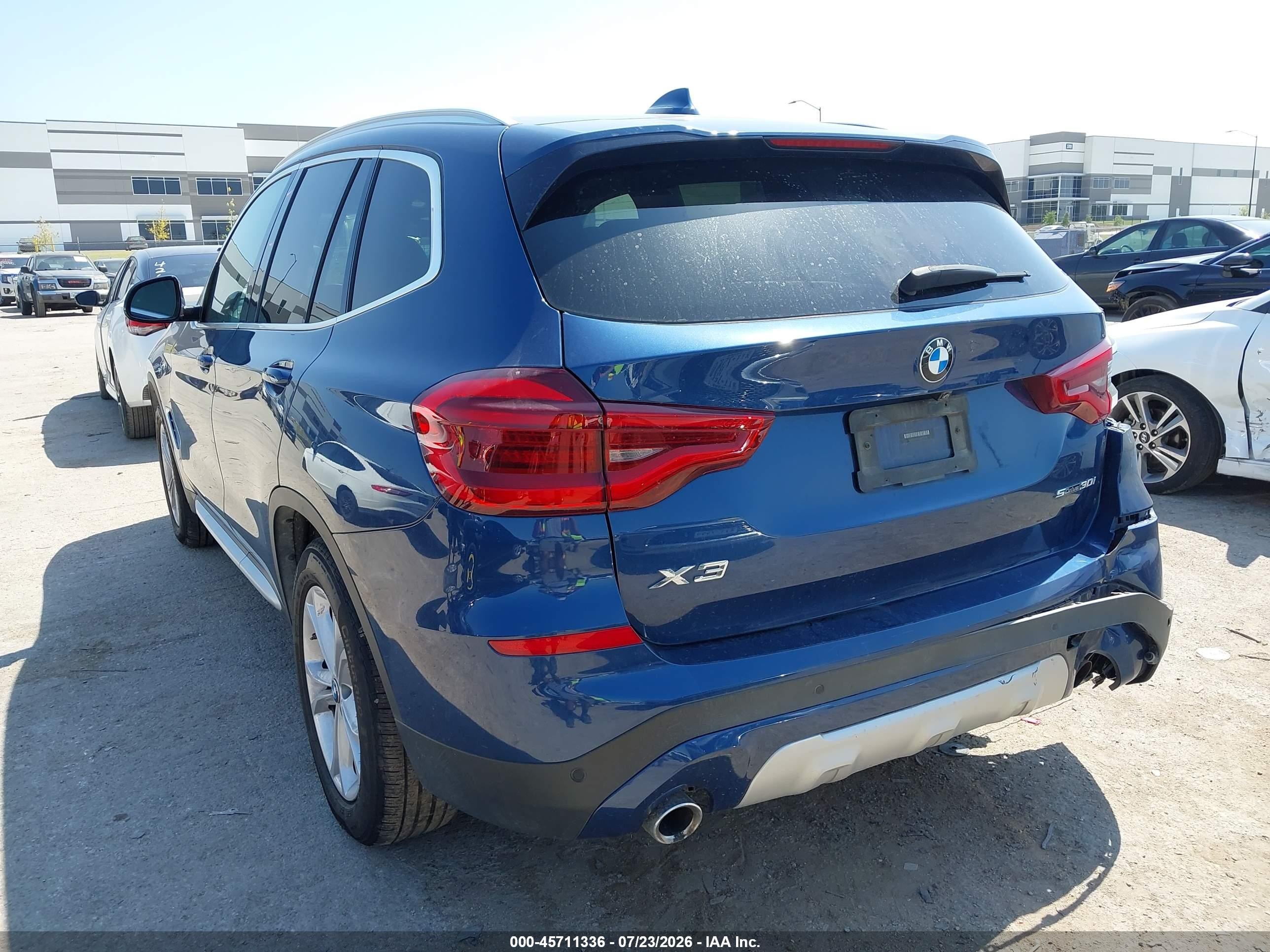 2021 BMW X3 VIN 5UXTY3C02M9E13379 IAAI salvage auction — Rear End, Original (Texas), sold $7,200 on 2026-09-24 (photo 3)