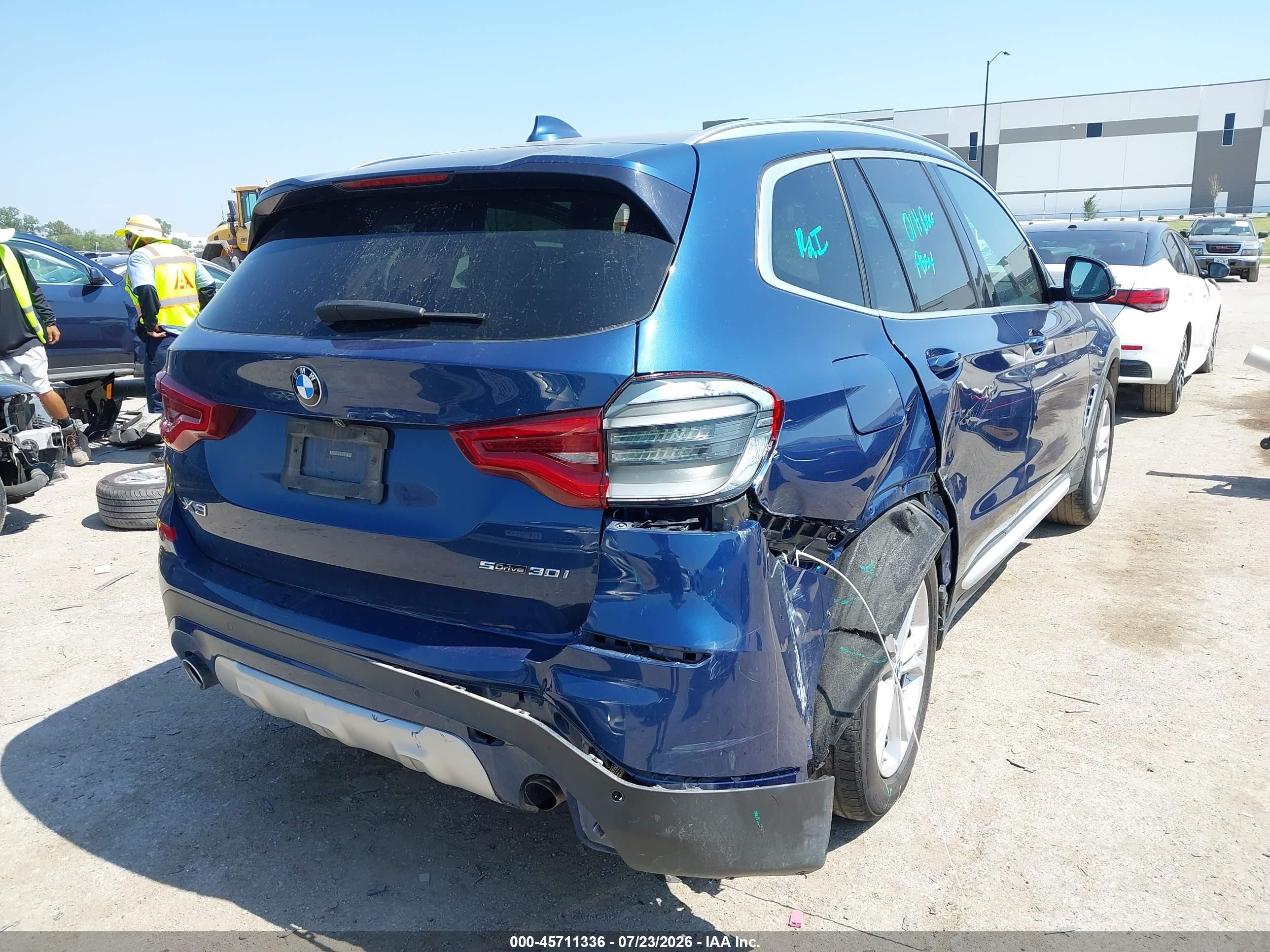 2021 BMW X3 VIN 5UXTY3C02M9E13379 IAAI salvage auction — Rear End, Original (Texas), sold $7,200 on 2026-09-24 (photo 4)