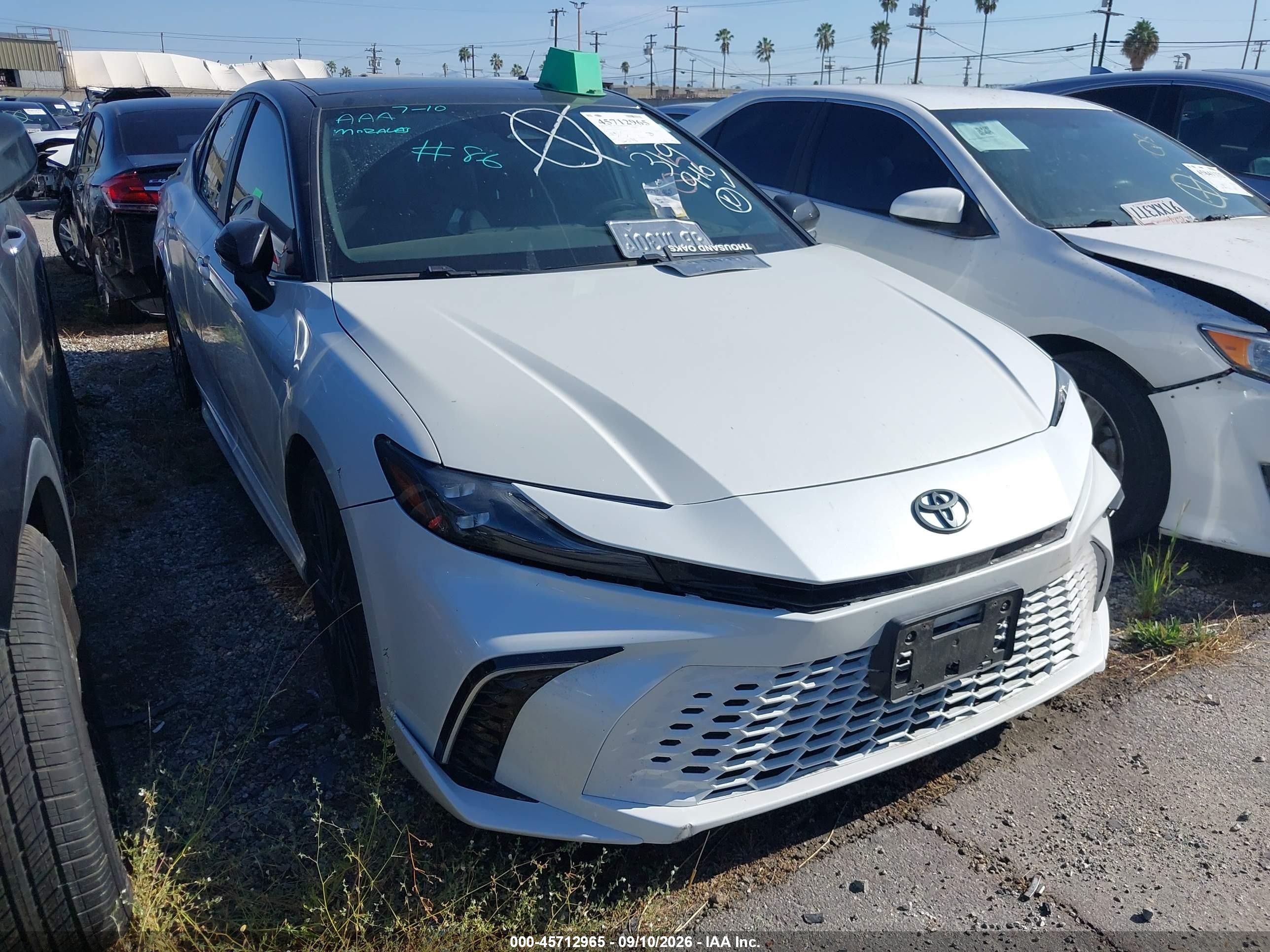 2025 Toyota Camry VIN 4T1DAACK9SU054163 IAAI salvage auction — Rear End, Salvage Certificate (California), sold $16,200 on 2026-09-12 (photo 1)