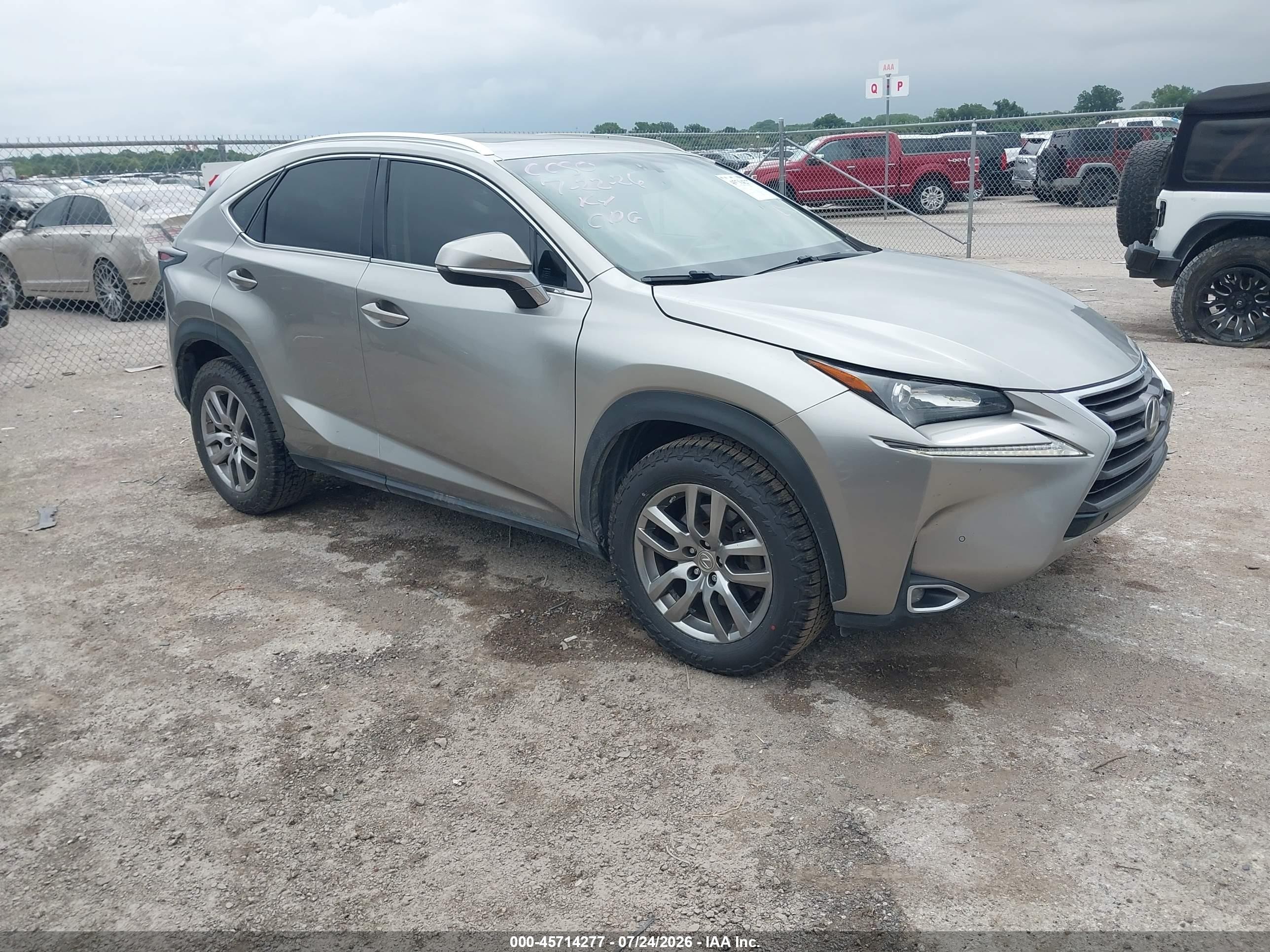 2015 Lexus NX 200t VIN JTJYARBZ7F2007781 — IAAI salvage auction photo