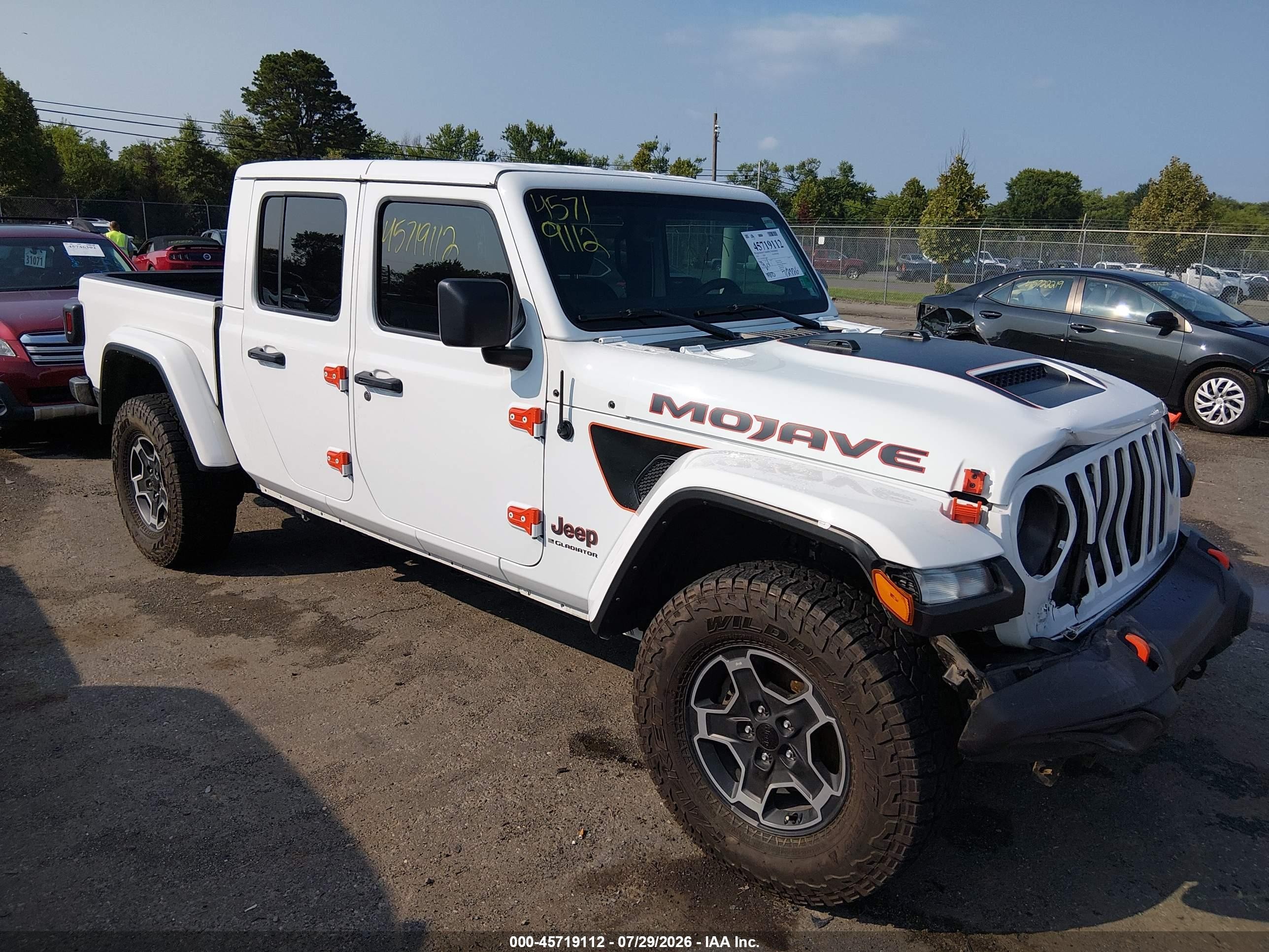 2023 Jeep Gladiator VIN 1C6JJTEG9PL543825 IAAI salvage auction — Front End, Salvage (Virginia), sold $18,700 on 2026-08-25 (photo 1)
