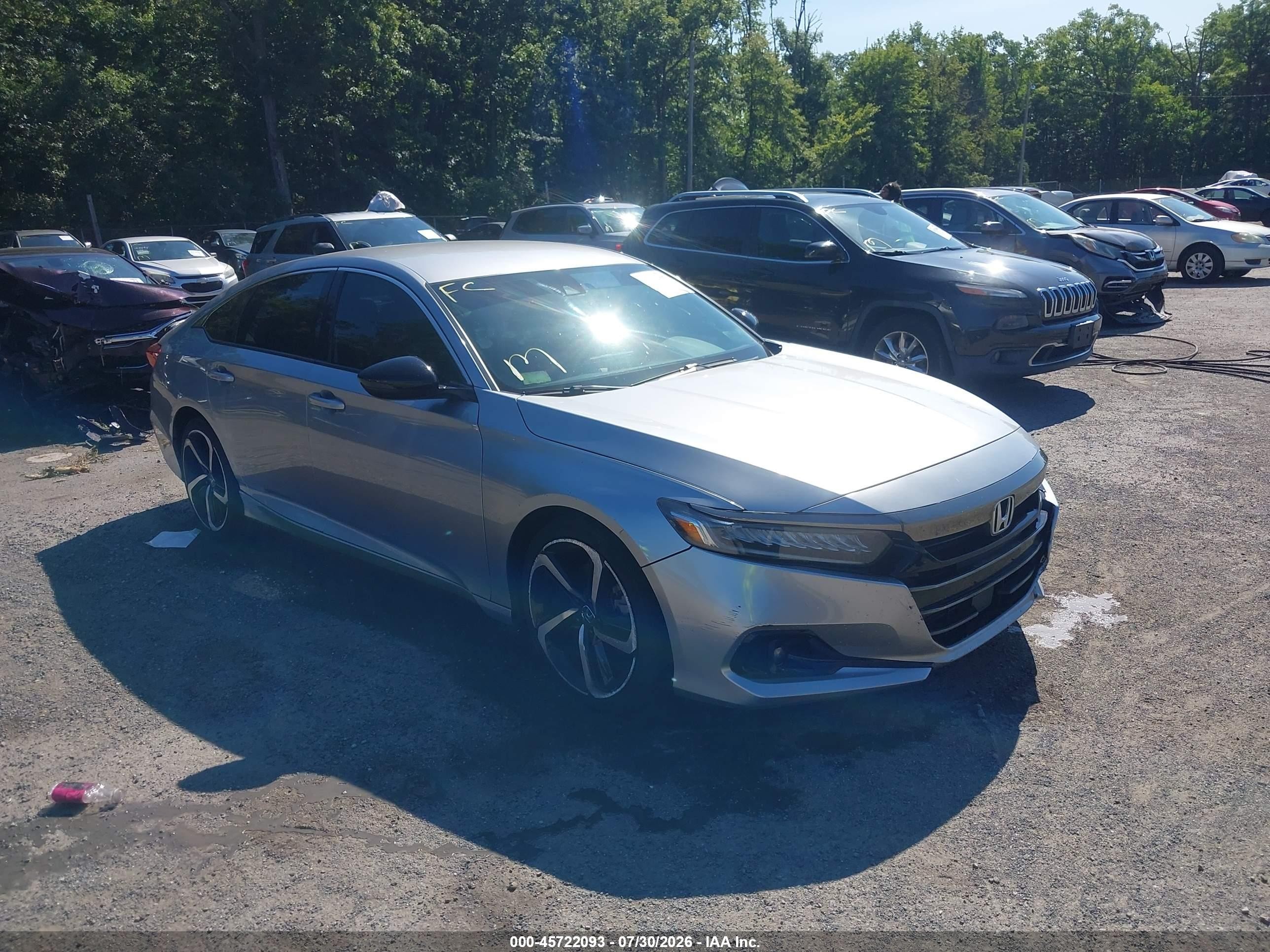 2021 Honda Accord VIN 1HGCV1F3XMA106687 — IAAI salvage auction photo