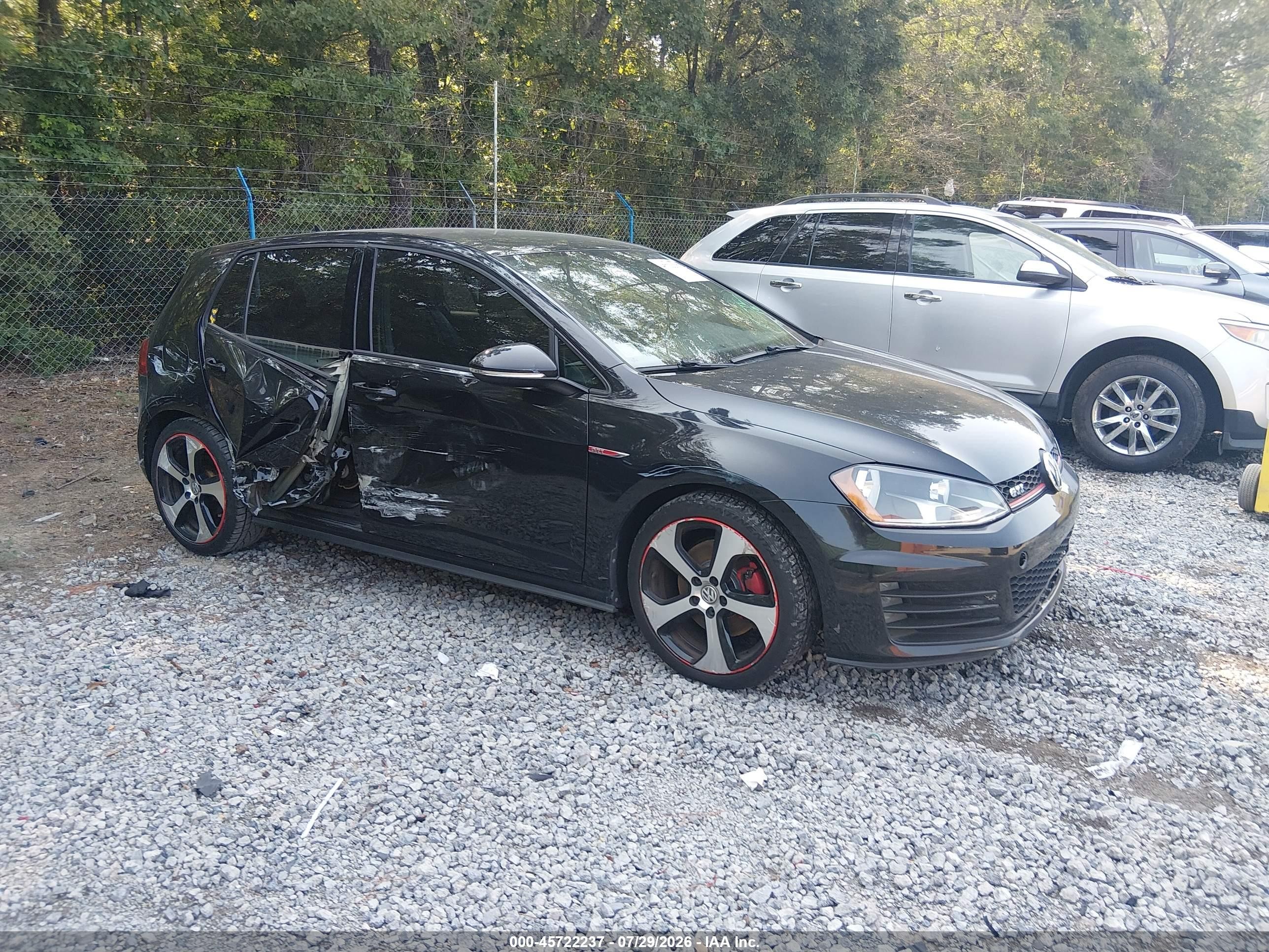 2017 Volkswagen Golf gti VIN 3VW5T7AU1HM049429 IAAI salvage auction — Side, Salvage (South Carolina), sold $4,200 on 2026-09-12 (photo 1)