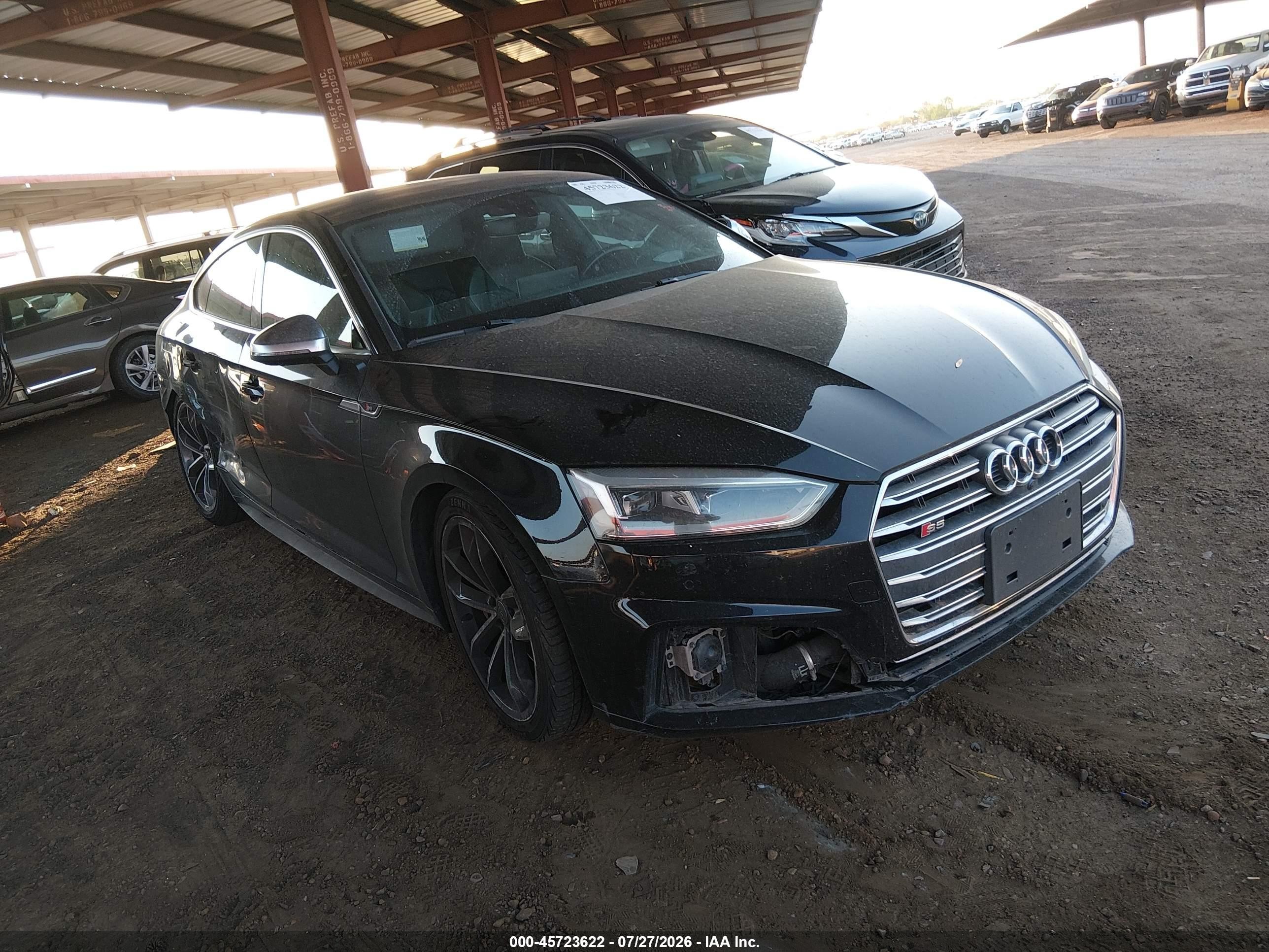 2018 Audi S5 VIN WAUC4CF51JA057726 — IAAI salvage auction photo