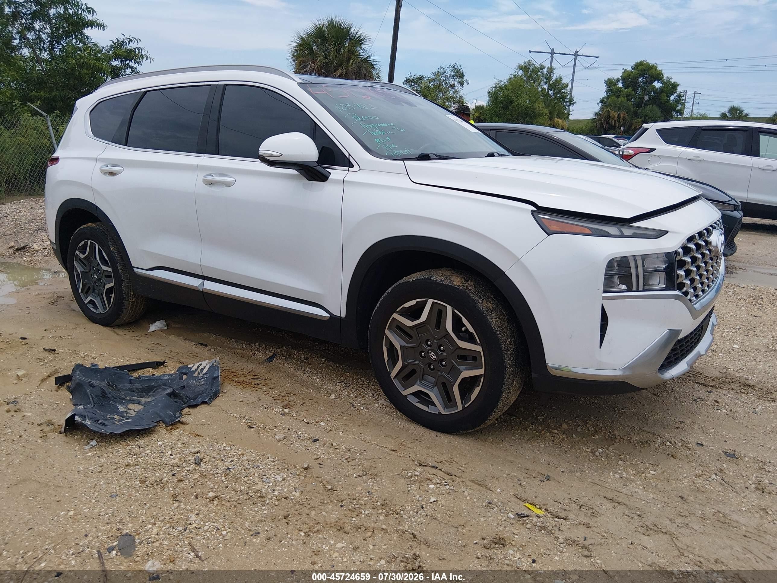 2023 Hyundai Santa Fe Hybrid VIN 5NMS3DA14PH001130 — IAAI salvage auction photo