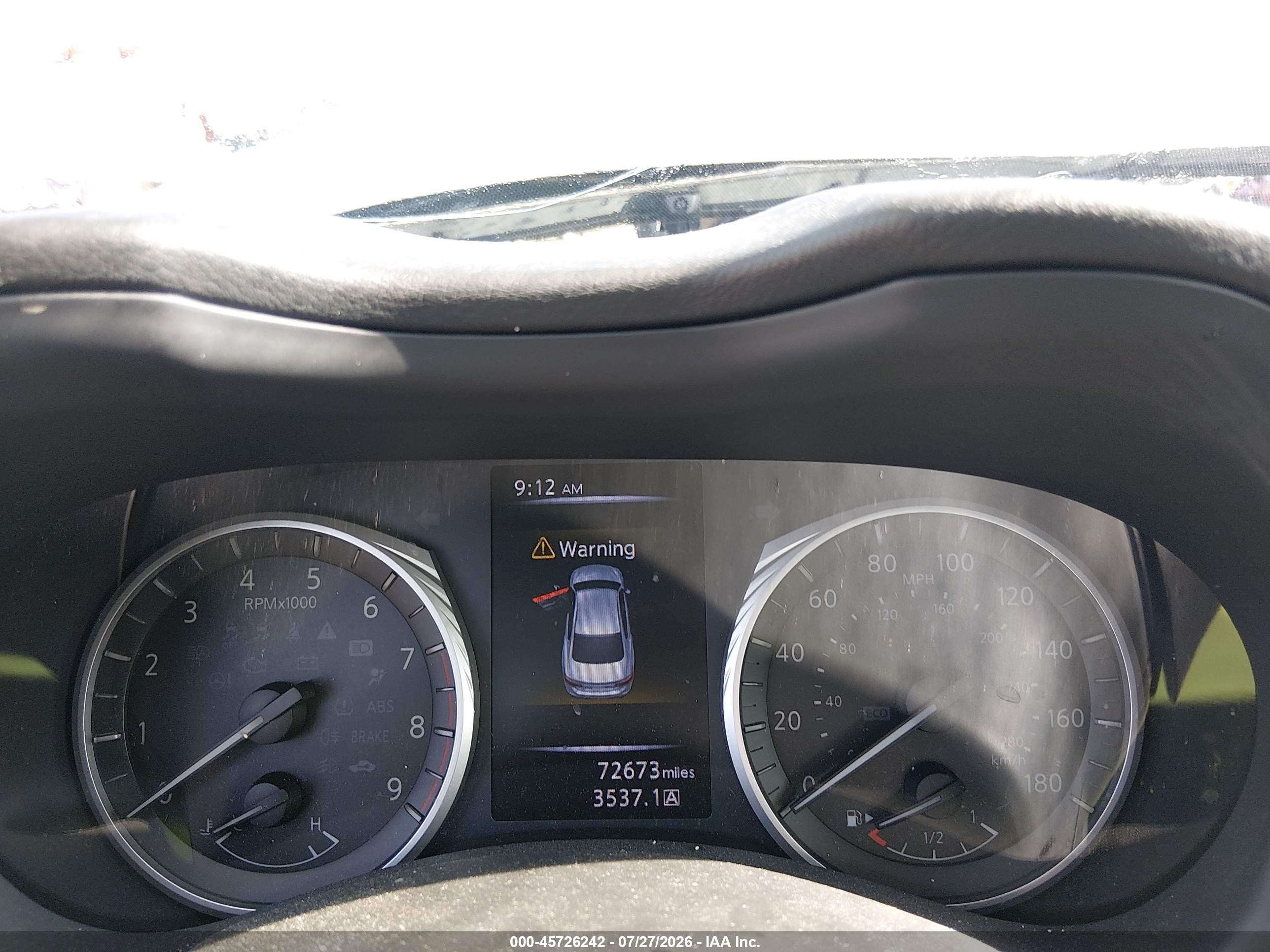 2018 Infiniti Q50 VIN JN1EV7AP2JM362470 IAAI salvage auction — Front & Rear, Clear (Arkansas), sold $1,700 on 2026-09-24 (photo 7)