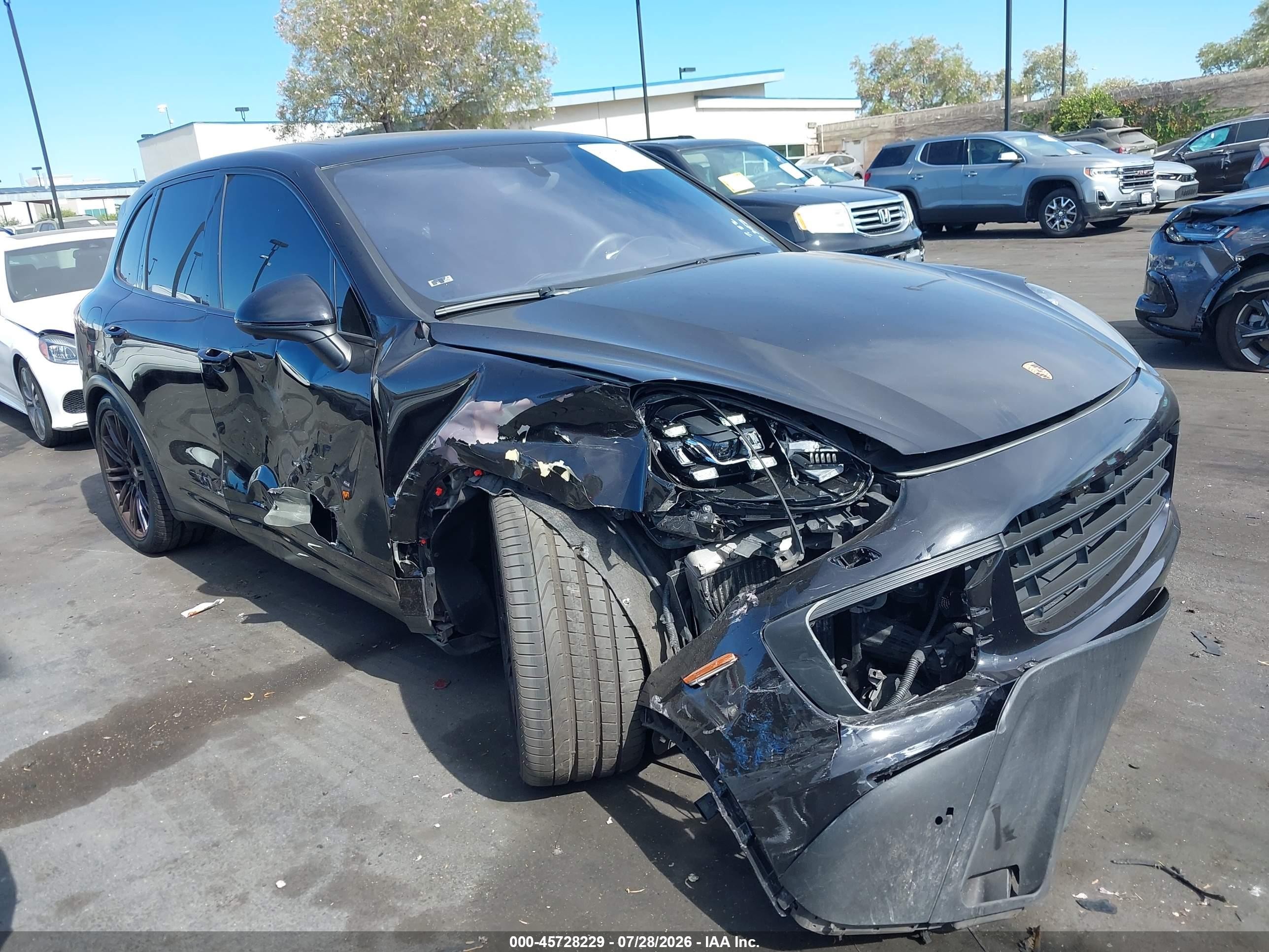 2016 Porsche Cayenne VIN WP1AC2A21GLA88877 IAAI salvage auction — Side, Salvage Certificate (California), sold $7,700 on 2026-09-02 (photo 1)