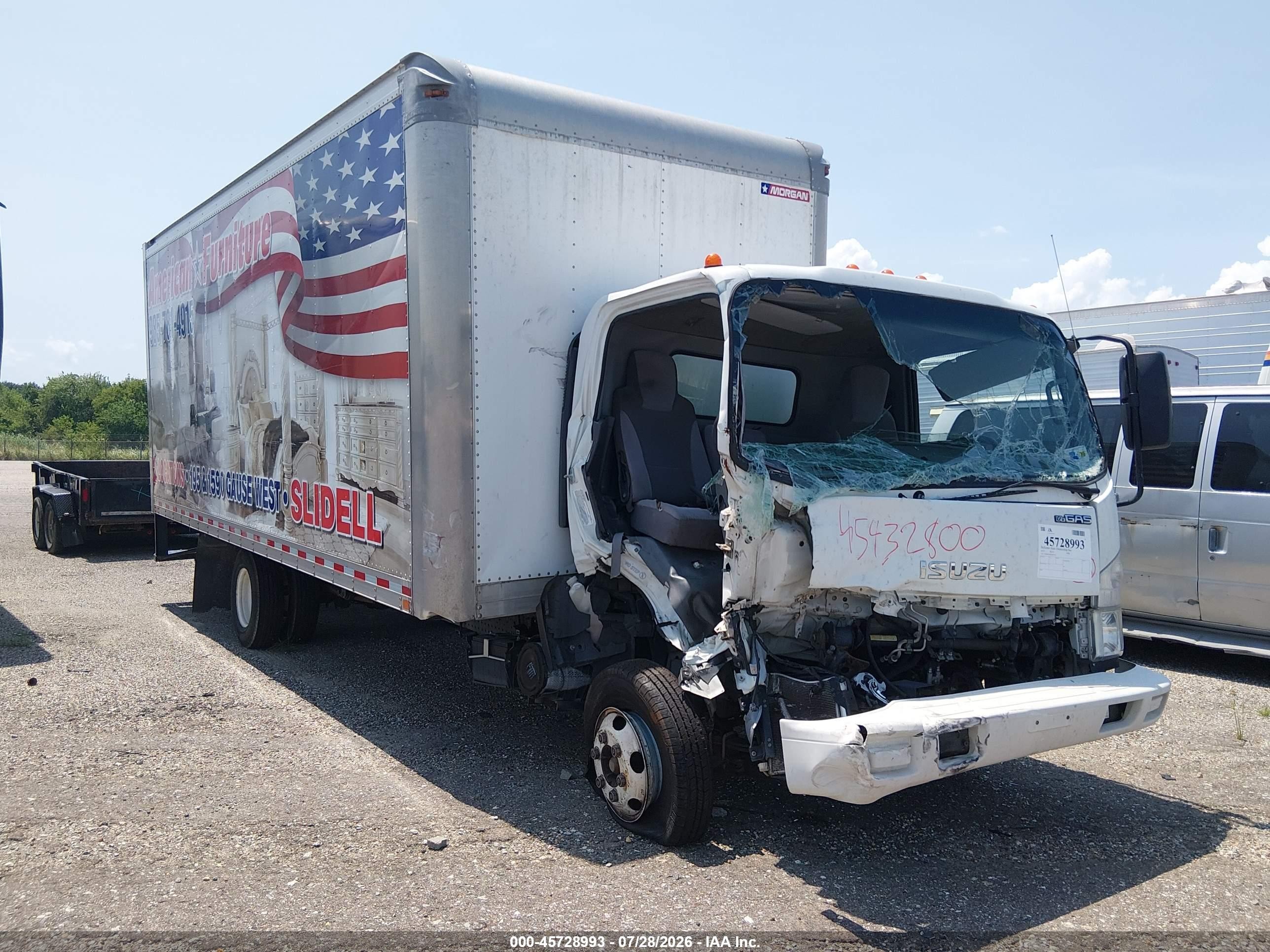 2019 Isuzu Npr VIN 54DB4W1B1KS805573 IAAI salvage auction — Front End, Salvage (Louisiana), sold $1,000 on 2026-08-11 (photo 1)