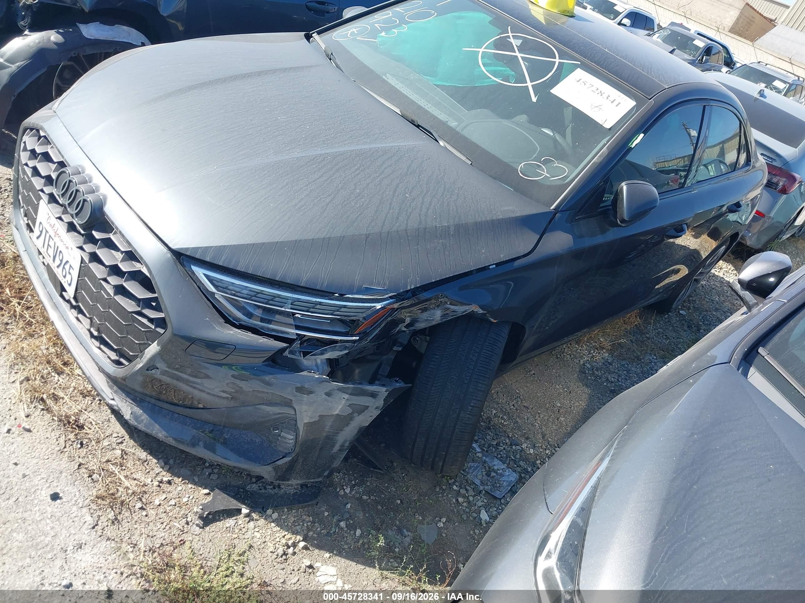 2025 Audi A3 VIN WAUGUDGY8SA064836 IAAI salvage auction — Unknown, Salvage Certificate (California), sold $7,400 on 2026-09-19 (photo 2)